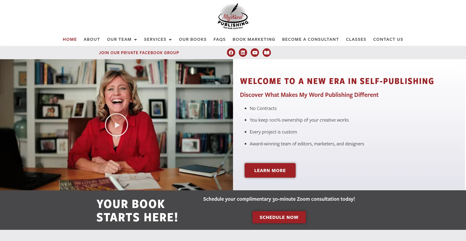 Website screenshot of Mywordpublishing.com