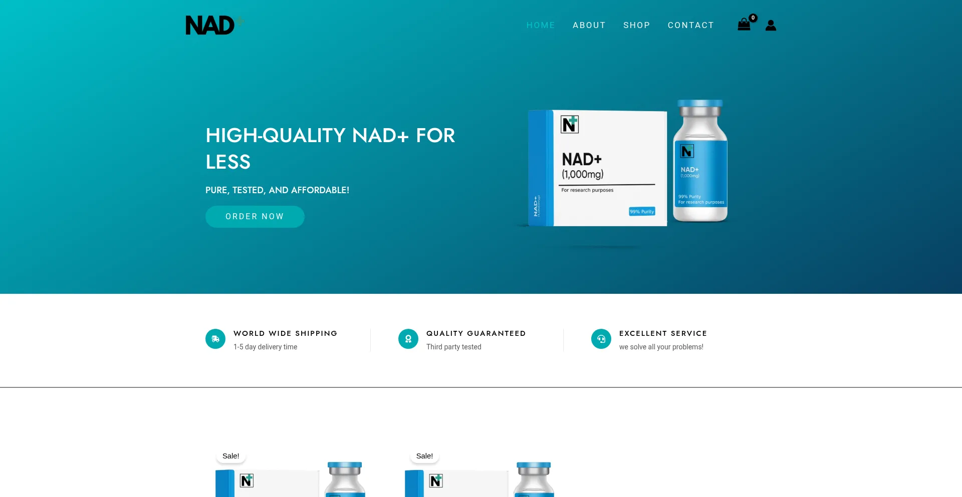 Website screenshot of Nadmarket.eu