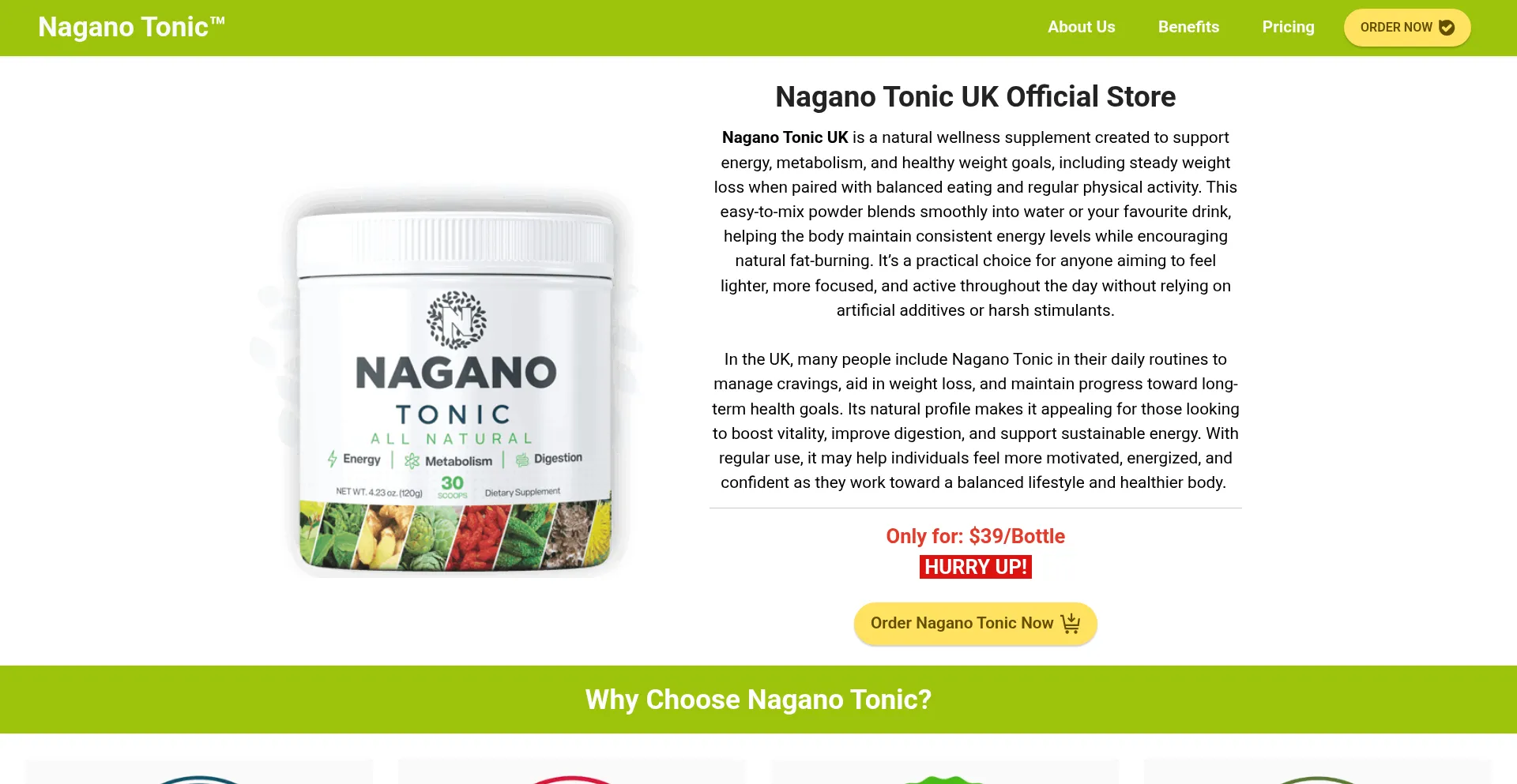 Website screenshot of Nagano-tonic.uk