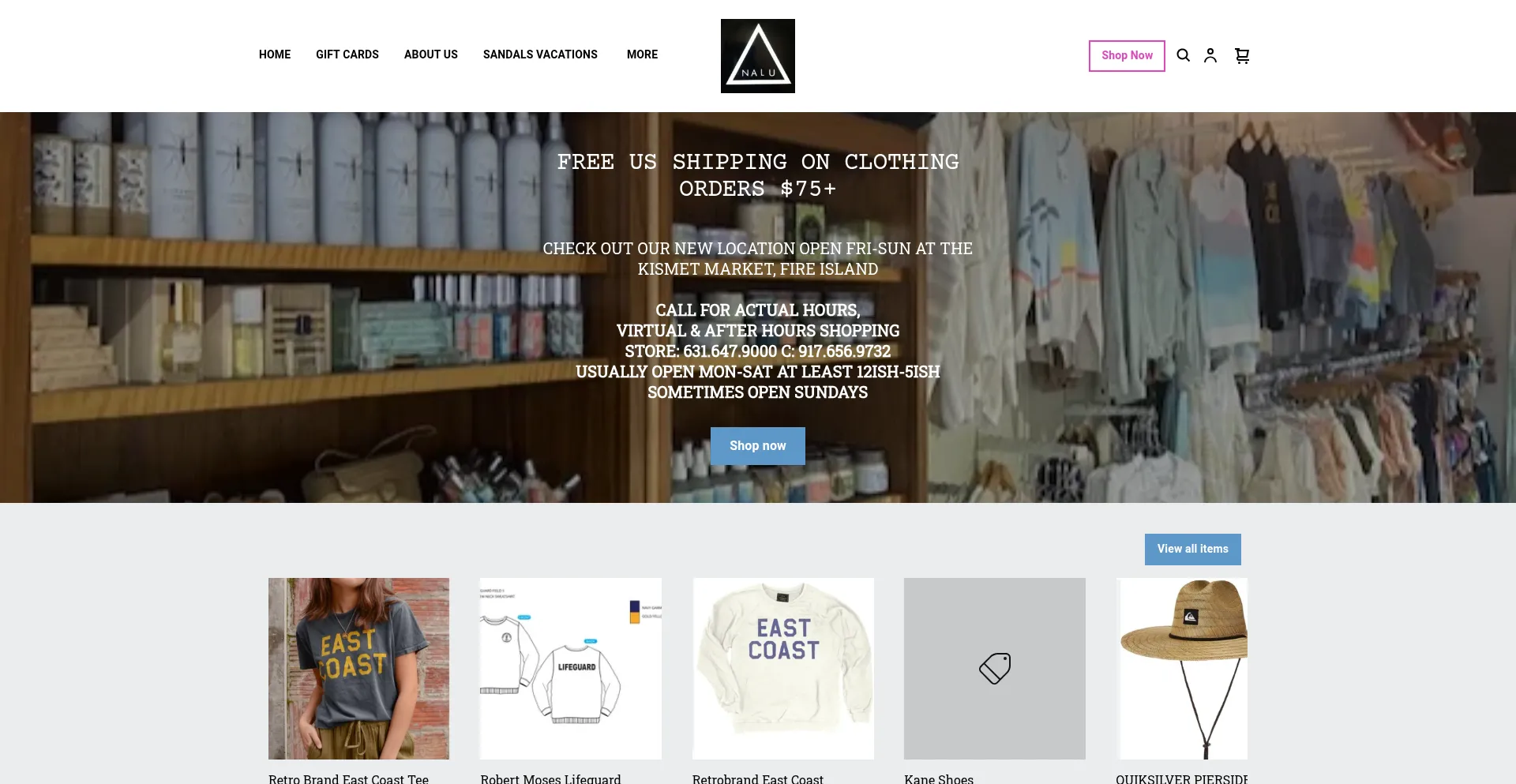 Website screenshot of Naludrygoods.com