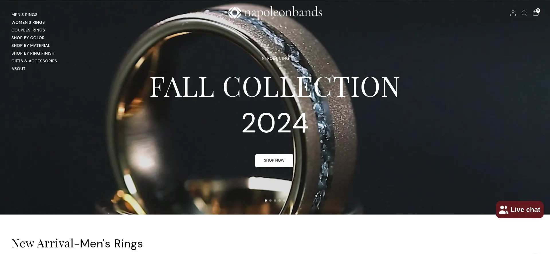 Website screenshot of Napoleonbands.com