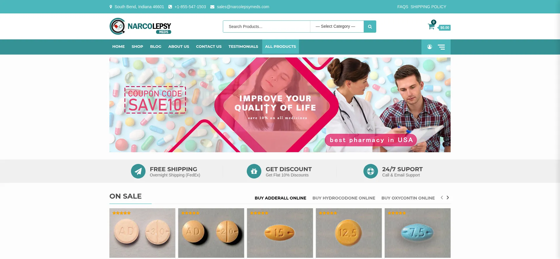 Narcolepsymeds.com Screenshot