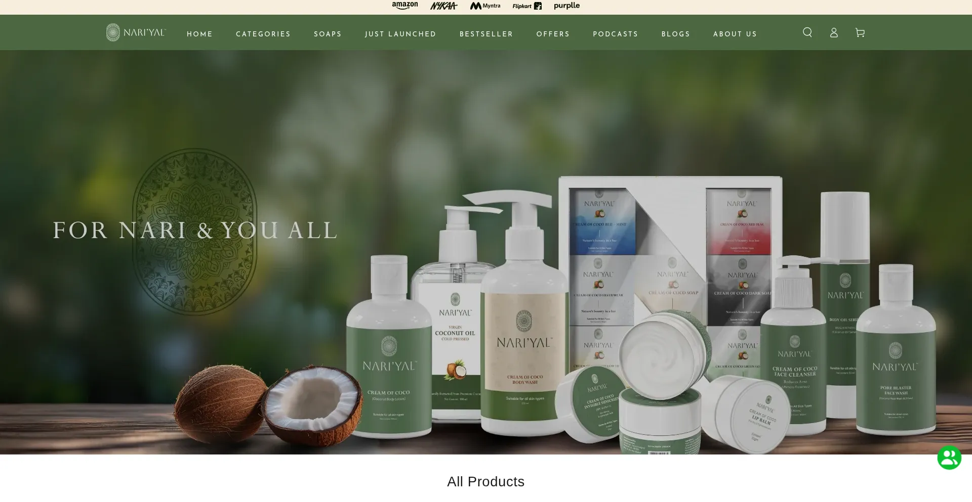 Website screenshot of Nariyal.co.in