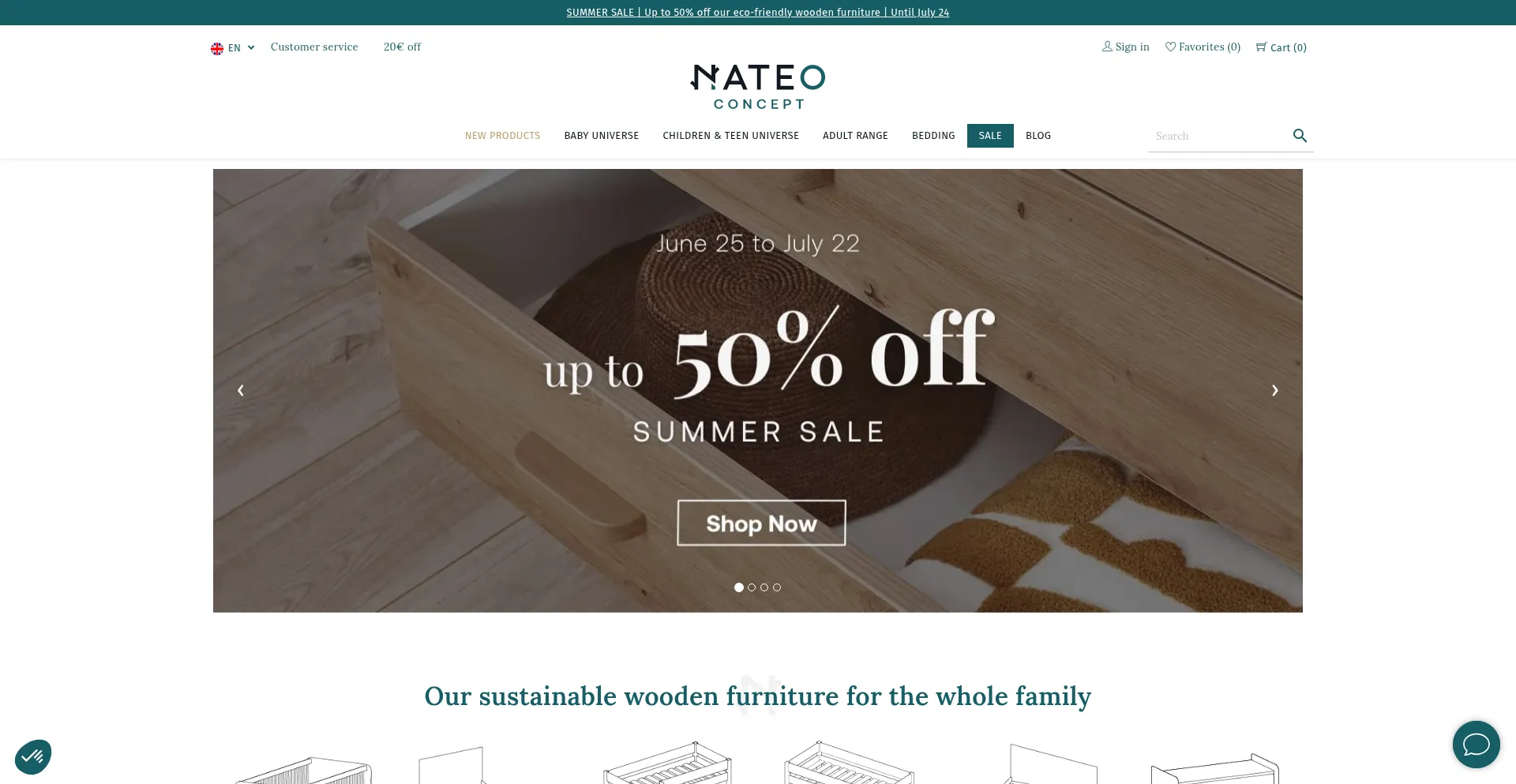 Website screenshot of Nateoconcept.com
