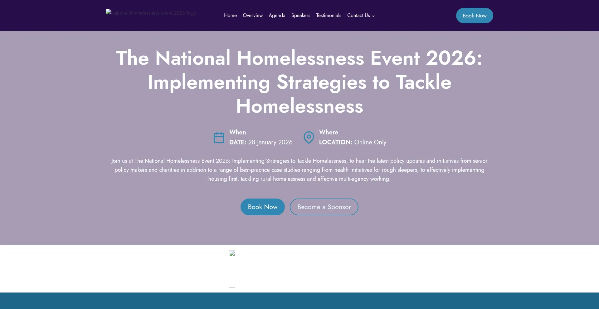 Website screenshot of Nationalhomelessness.co.uk