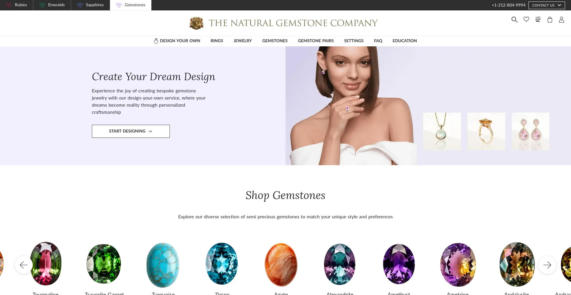 Website screenshot of Naturalgemstones.com