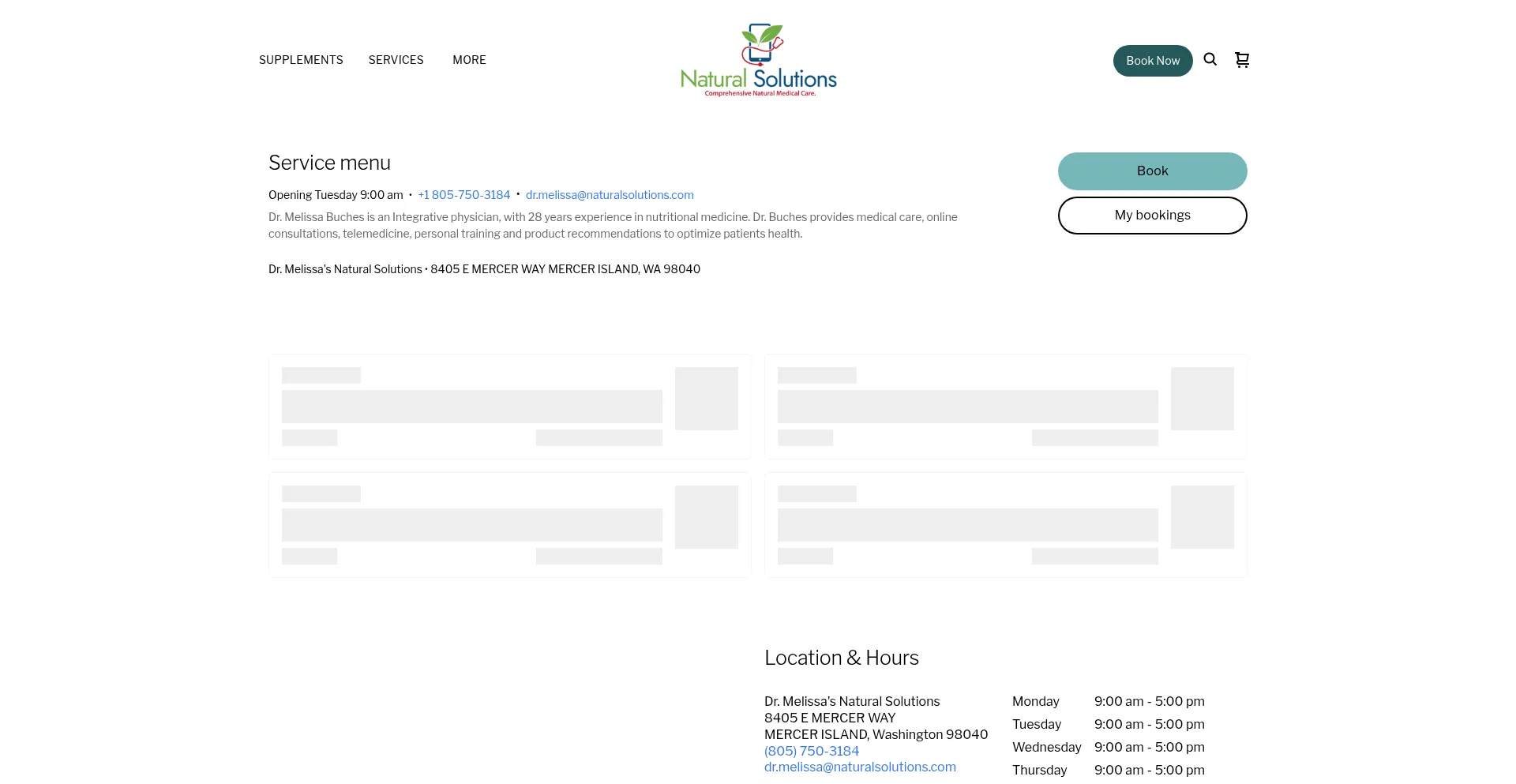 Website screenshot of Naturalsolutions.com