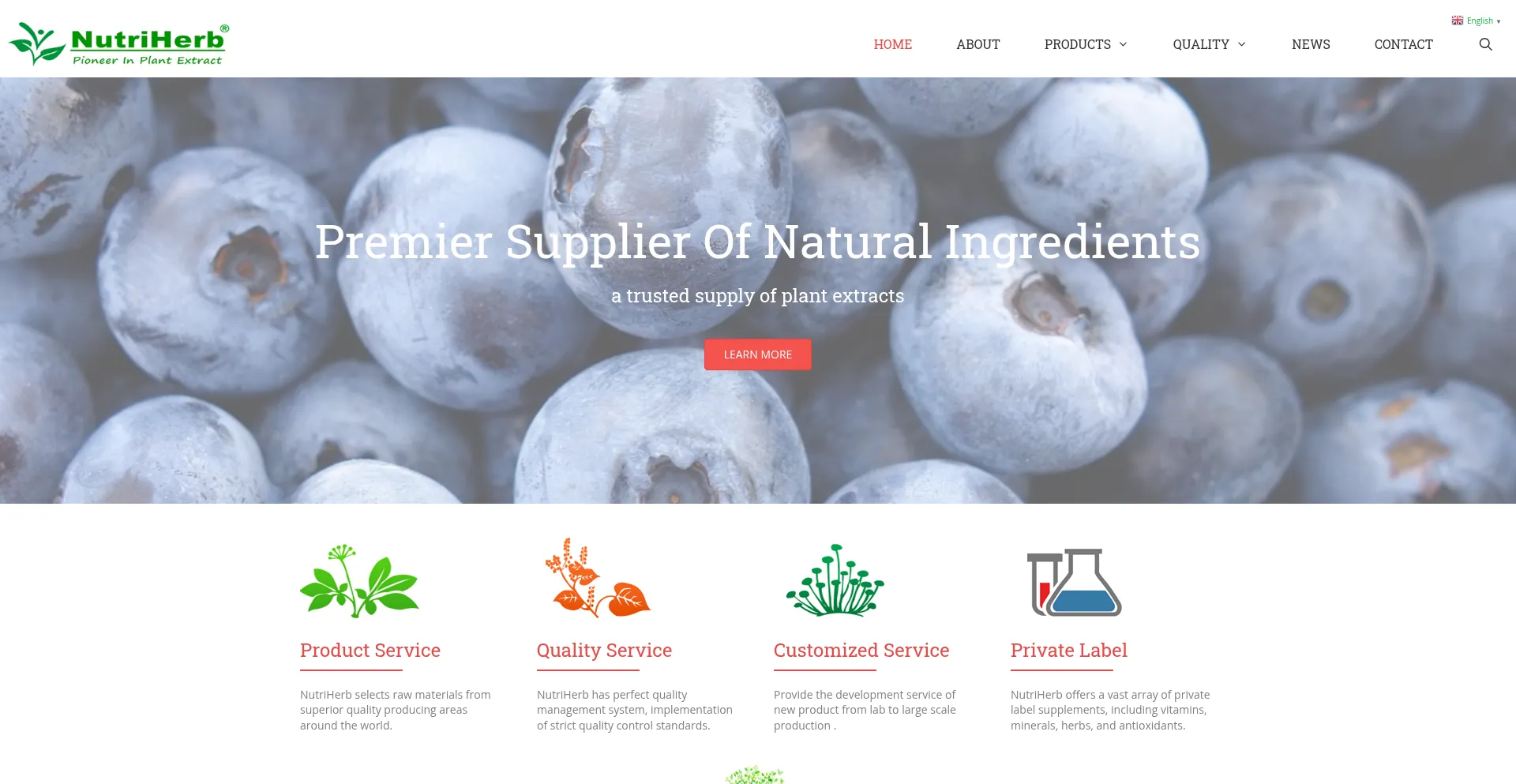 Website screenshot of Naturemfg.com
