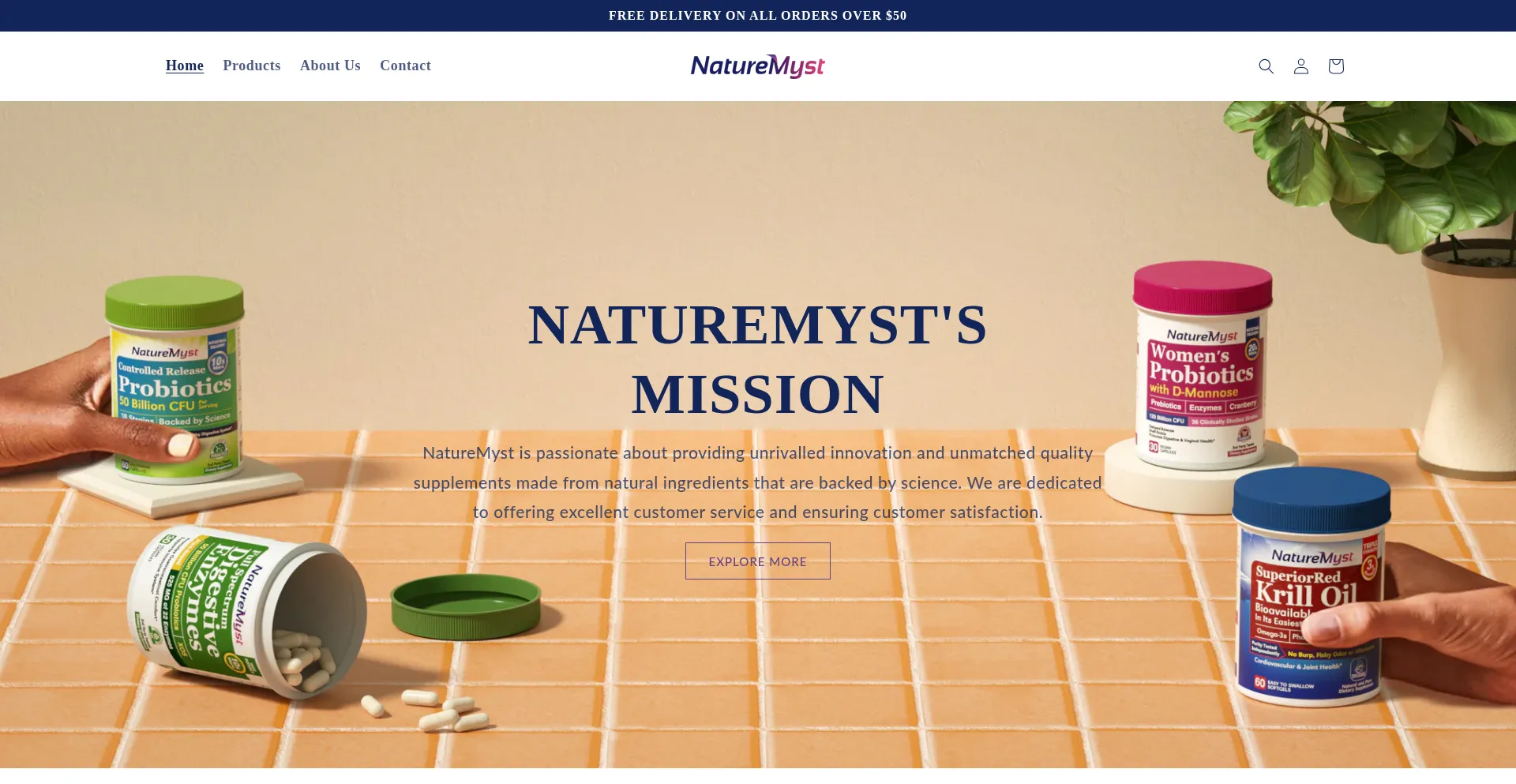 Website screenshot of Naturemyst.com