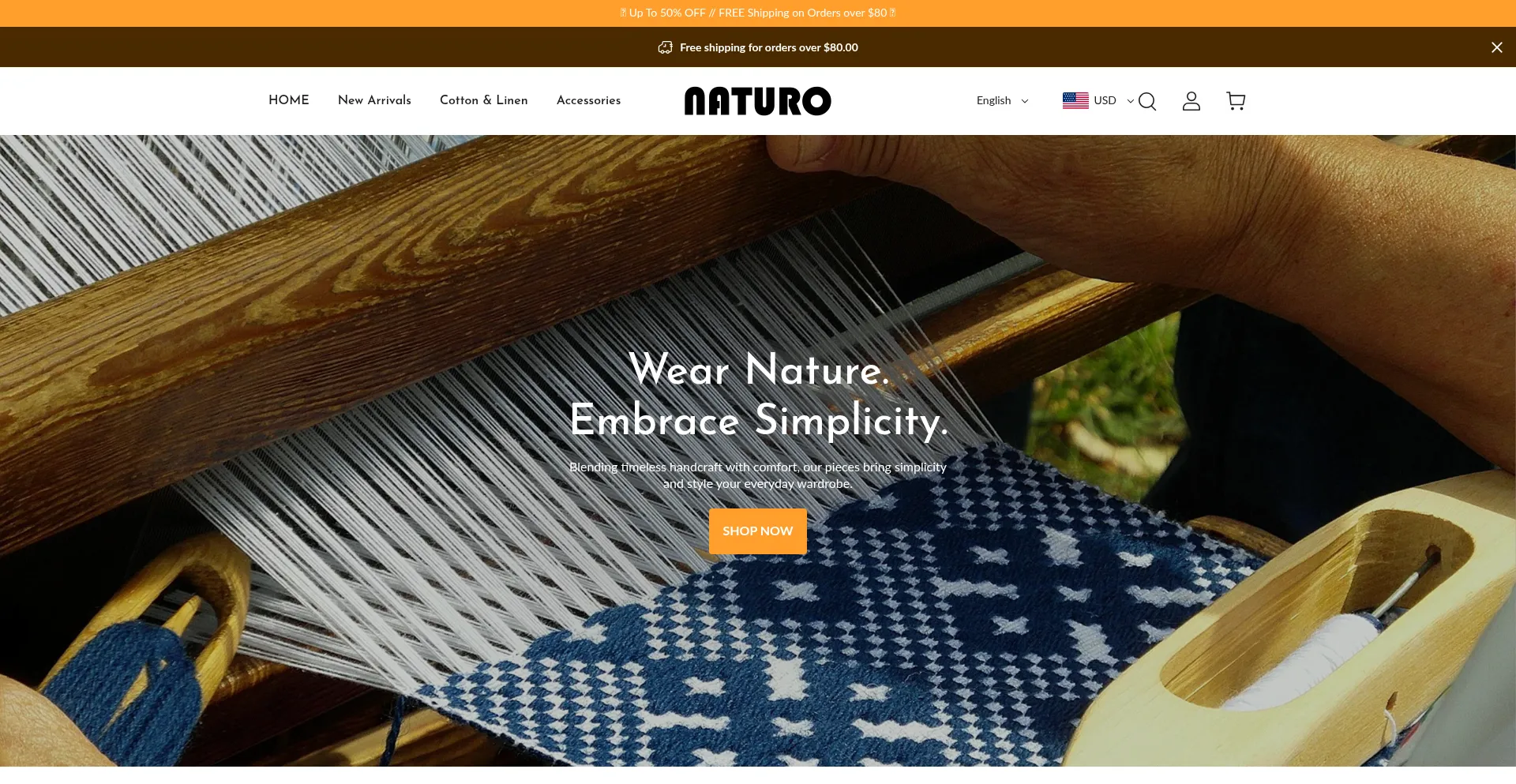 Website screenshot of Naturocraftshop.com