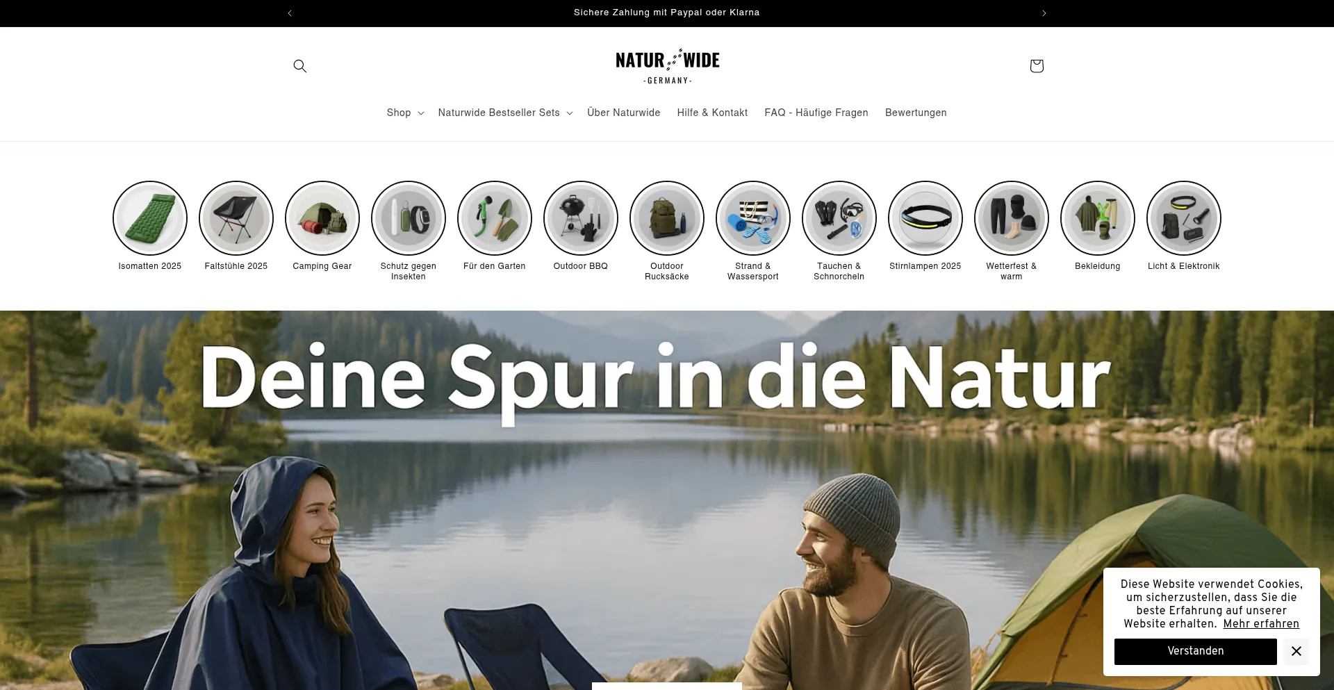 Website screenshot of Naturwide.de
