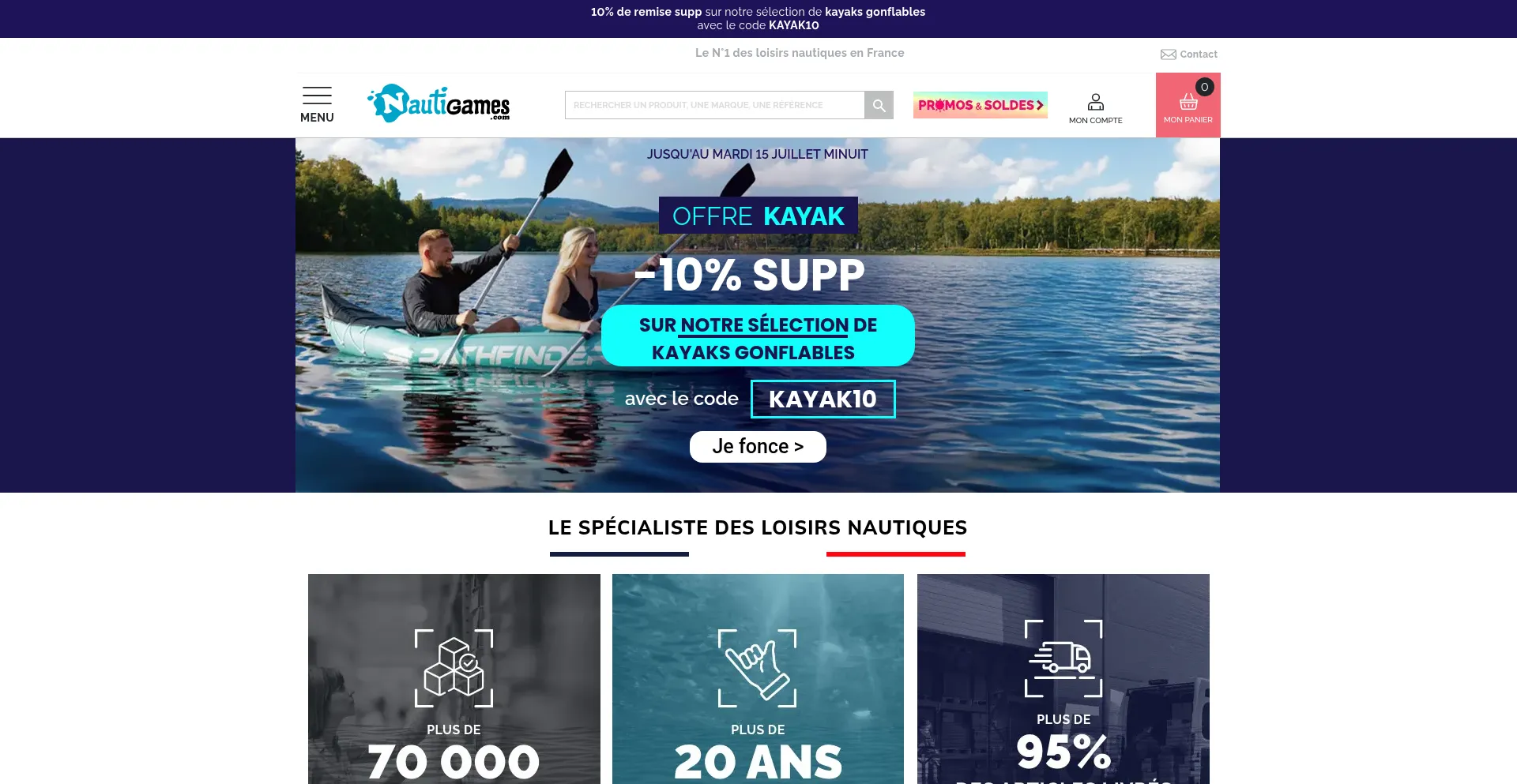Website screenshot of Nautigames.com