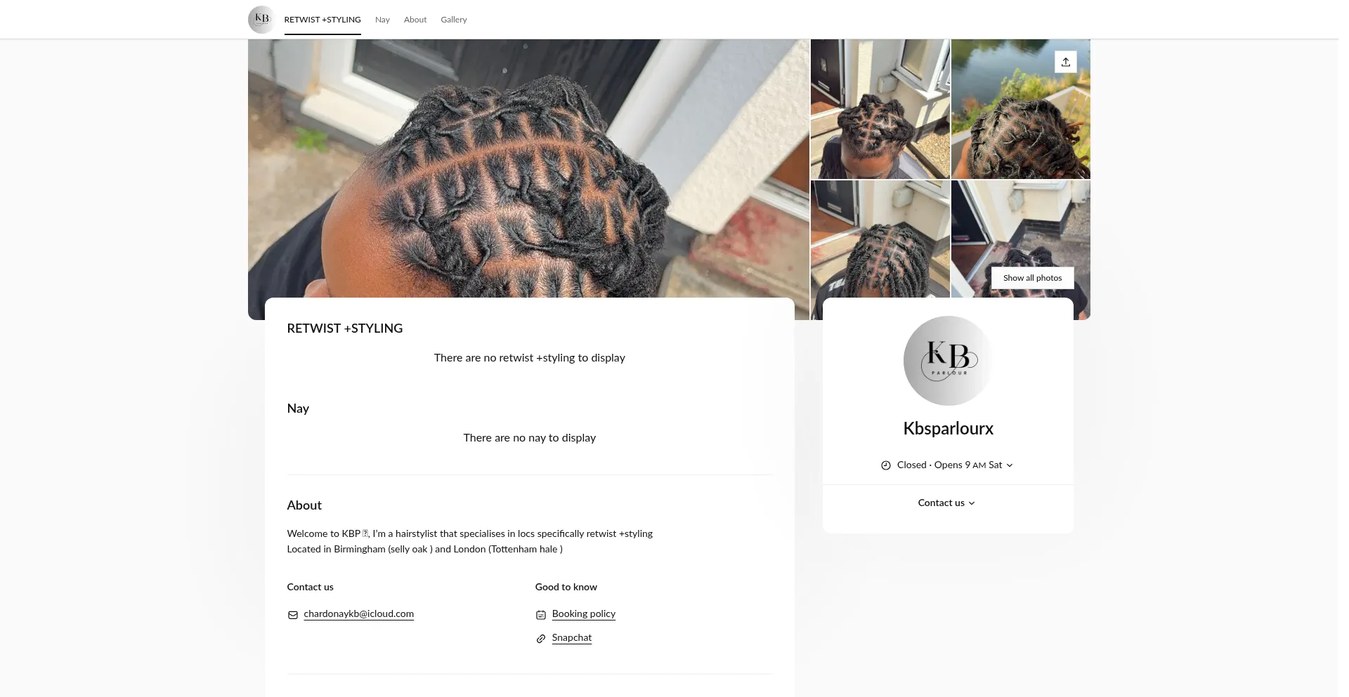 Website screenshot of Nay5qwq.setmore.com