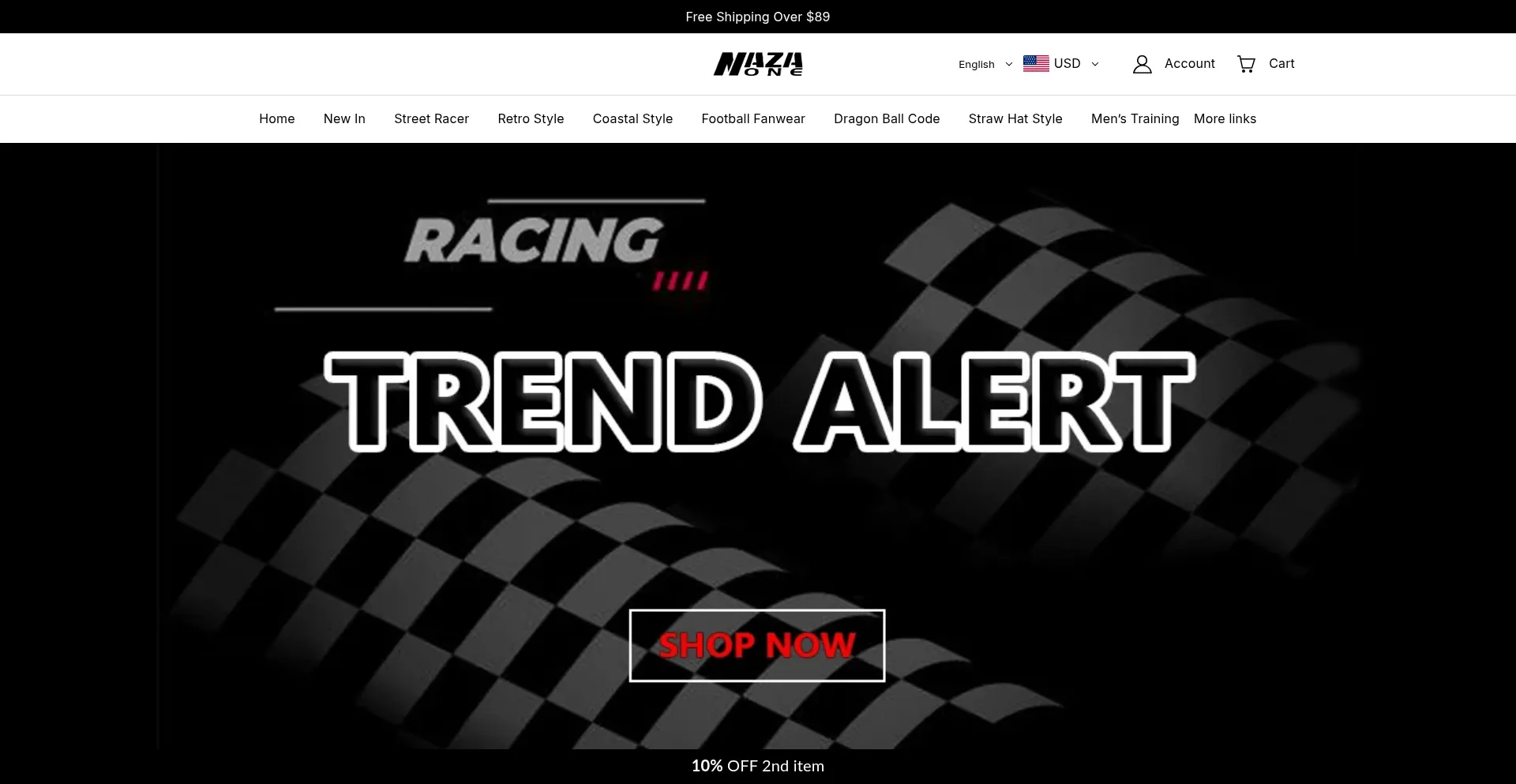 Website screenshot of Nazaone.com