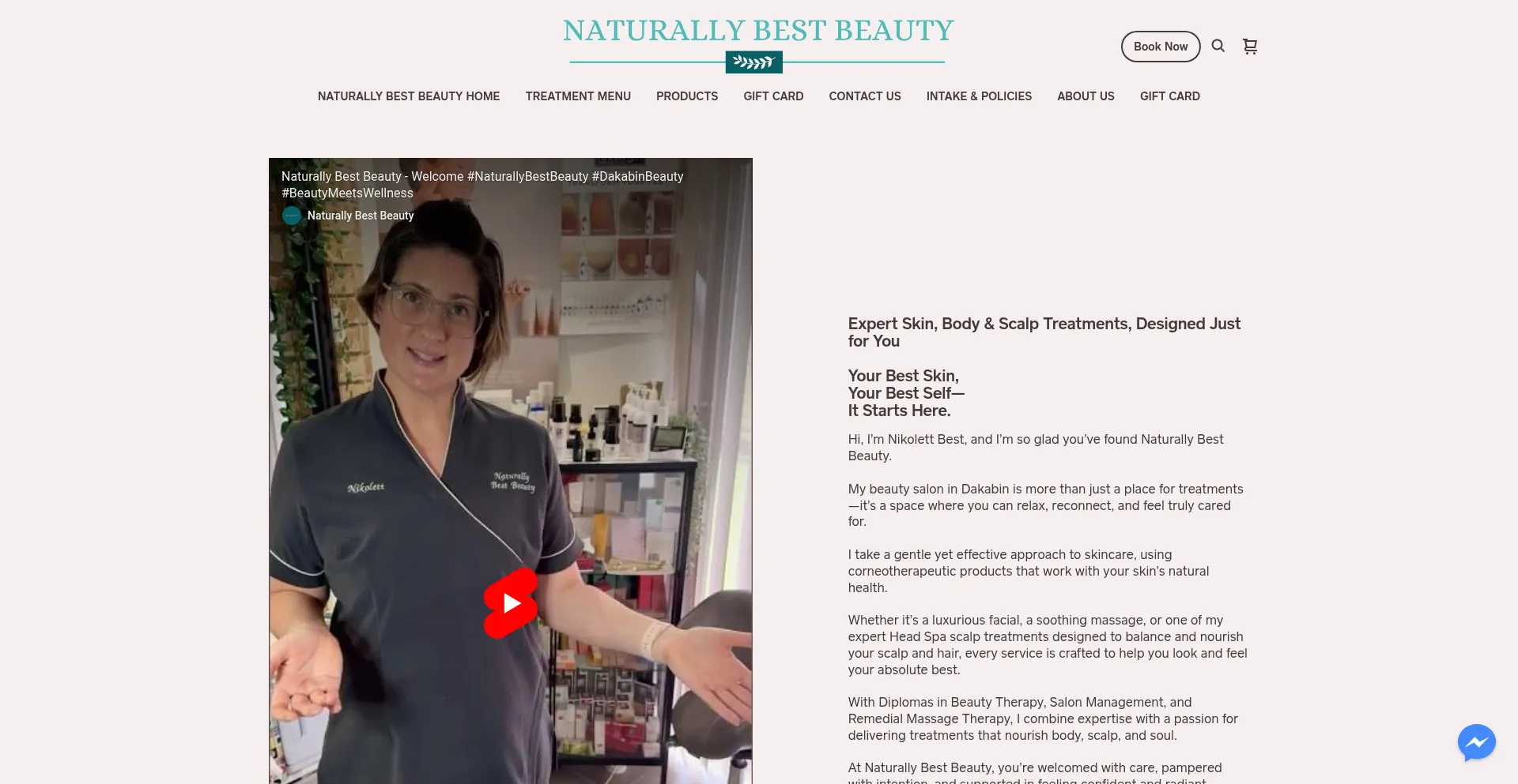 Website screenshot of Nbestbeauty.com.au