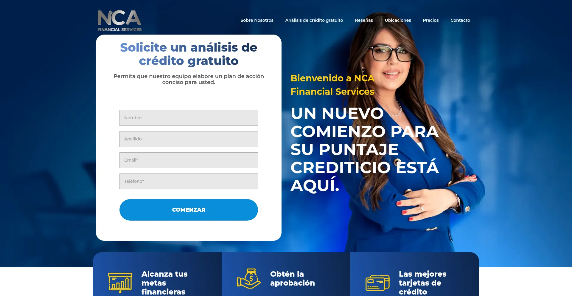 Website screenshot of Ncafinancialservices.com
