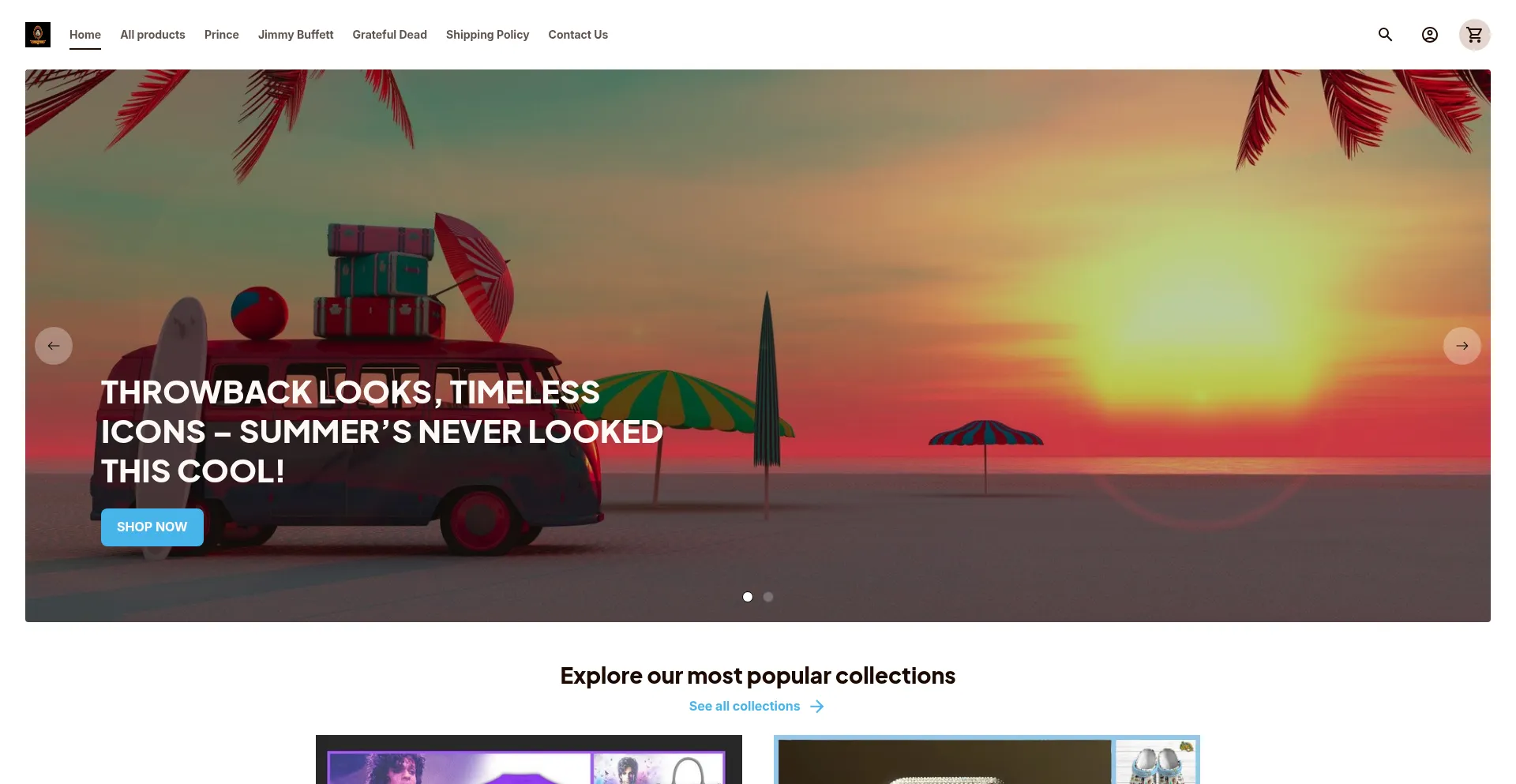 Website screenshot of Ndbmerch.com