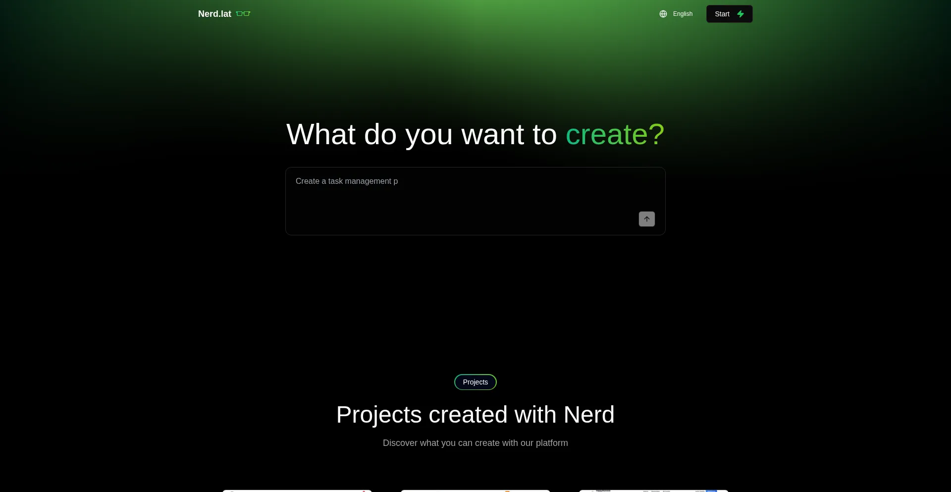 Website screenshot of Nerd.lat