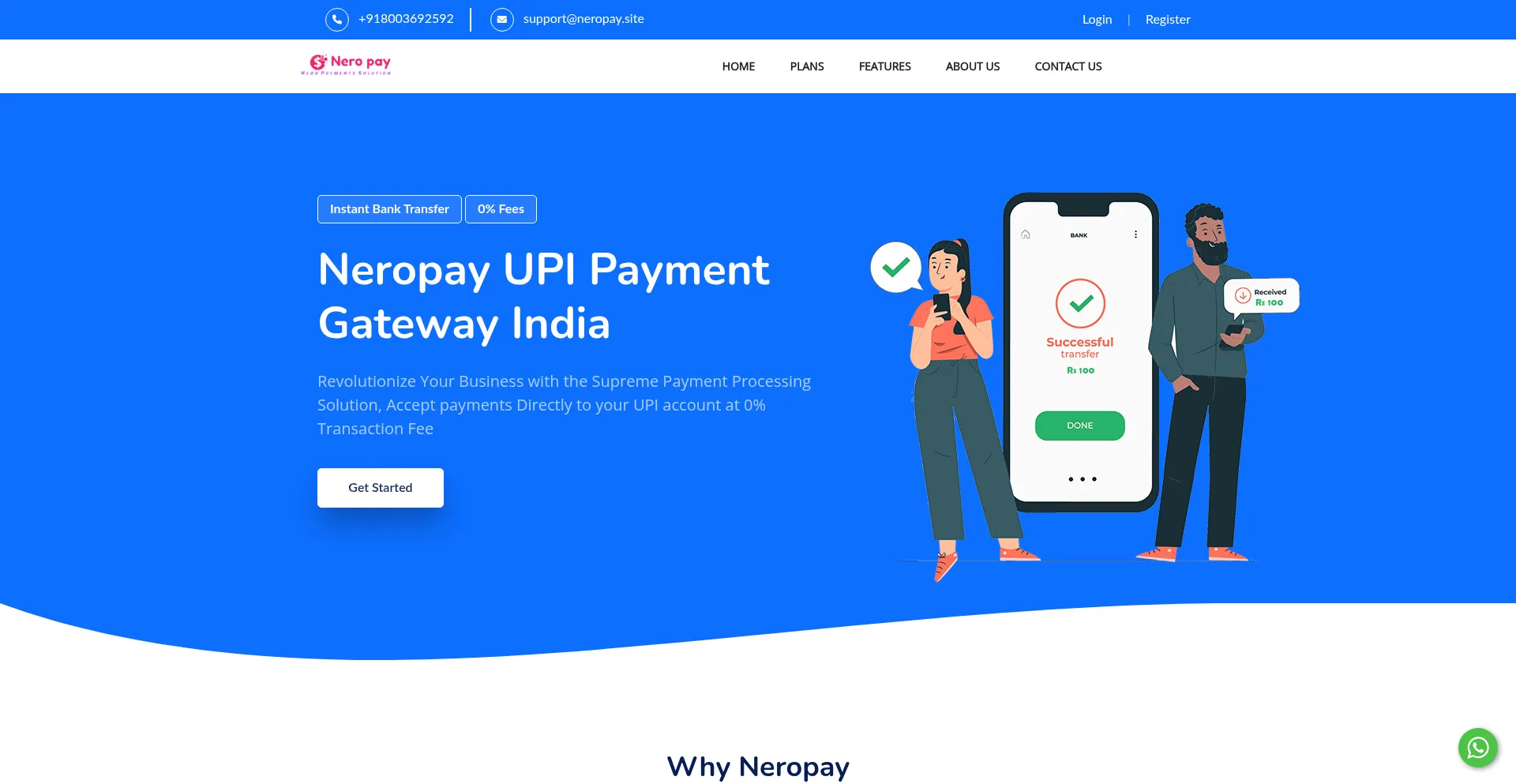 Website screenshot of Neropay.site