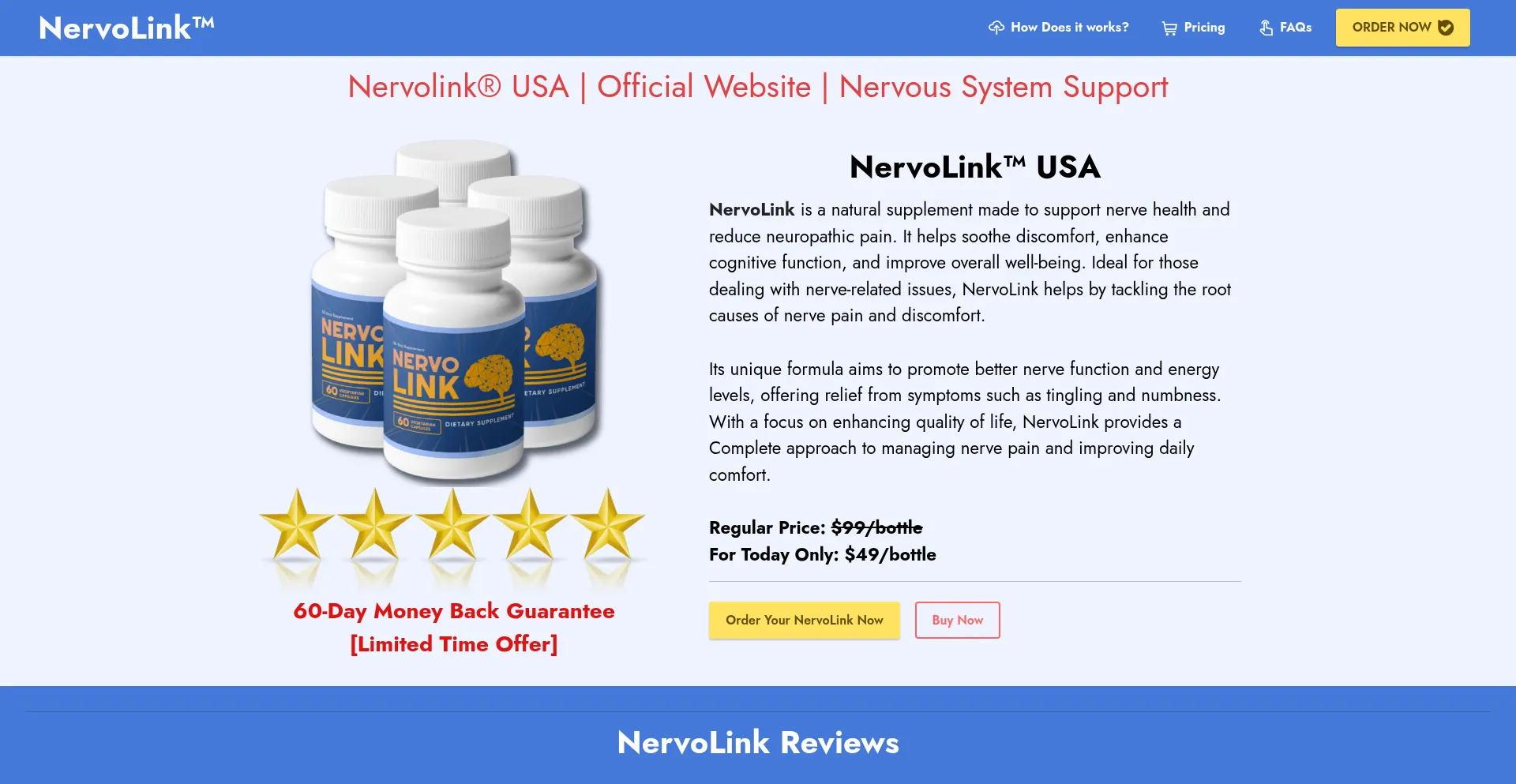Website screenshot of Nervolink-us.us