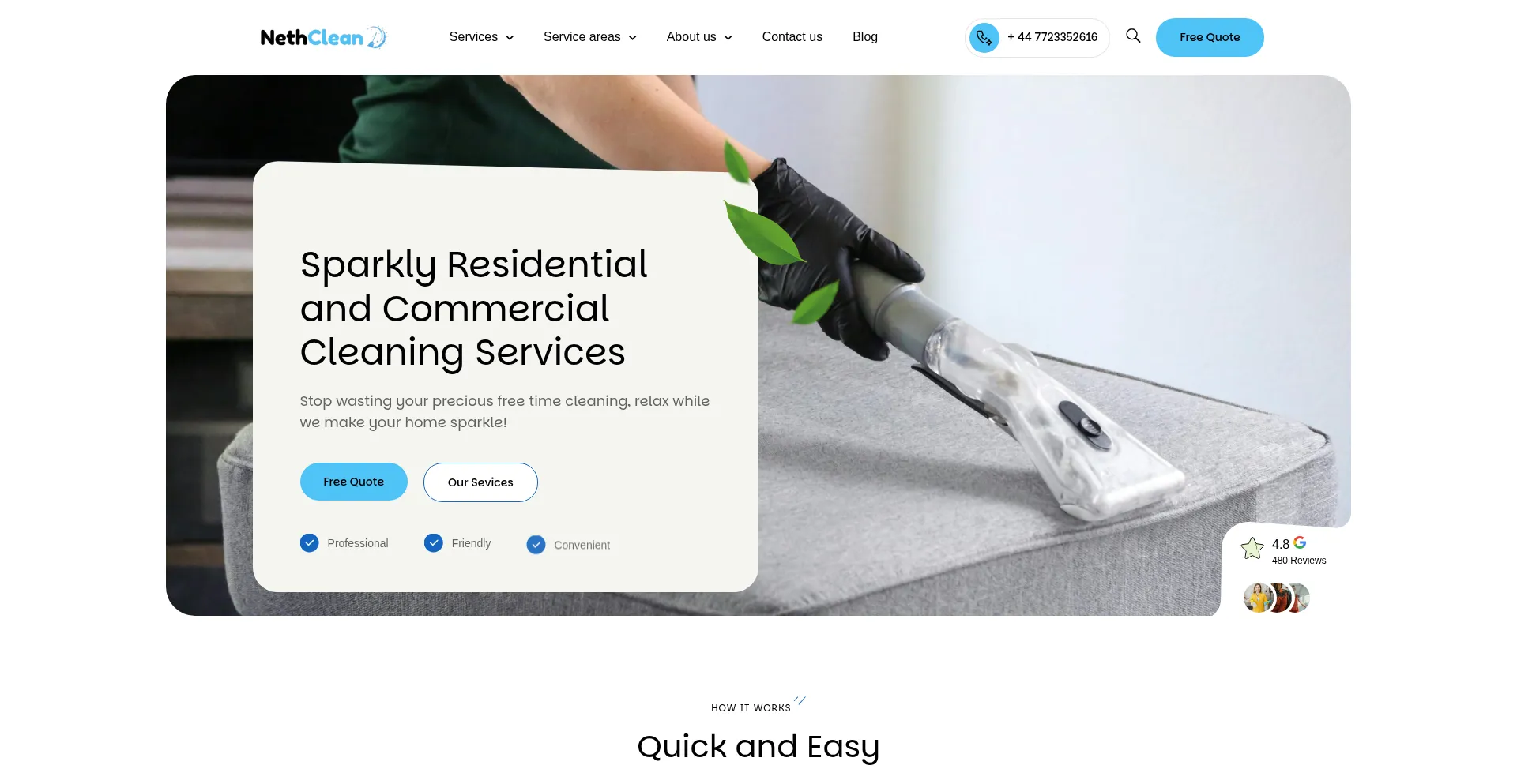 Website screenshot of Nethclean.com