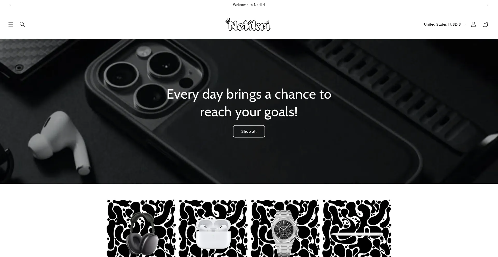 Website screenshot of Netikri.shop