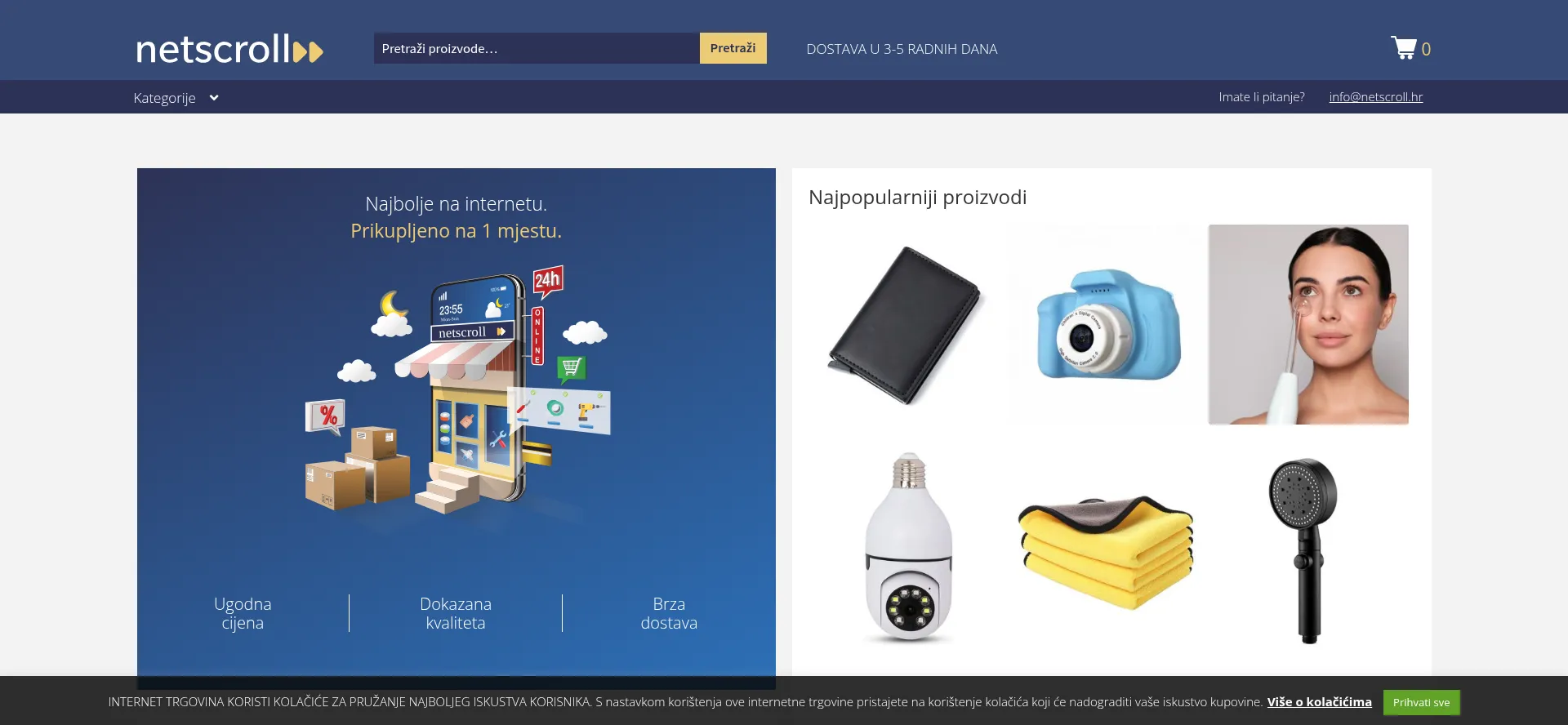 Website screenshot of Netscroll.hr