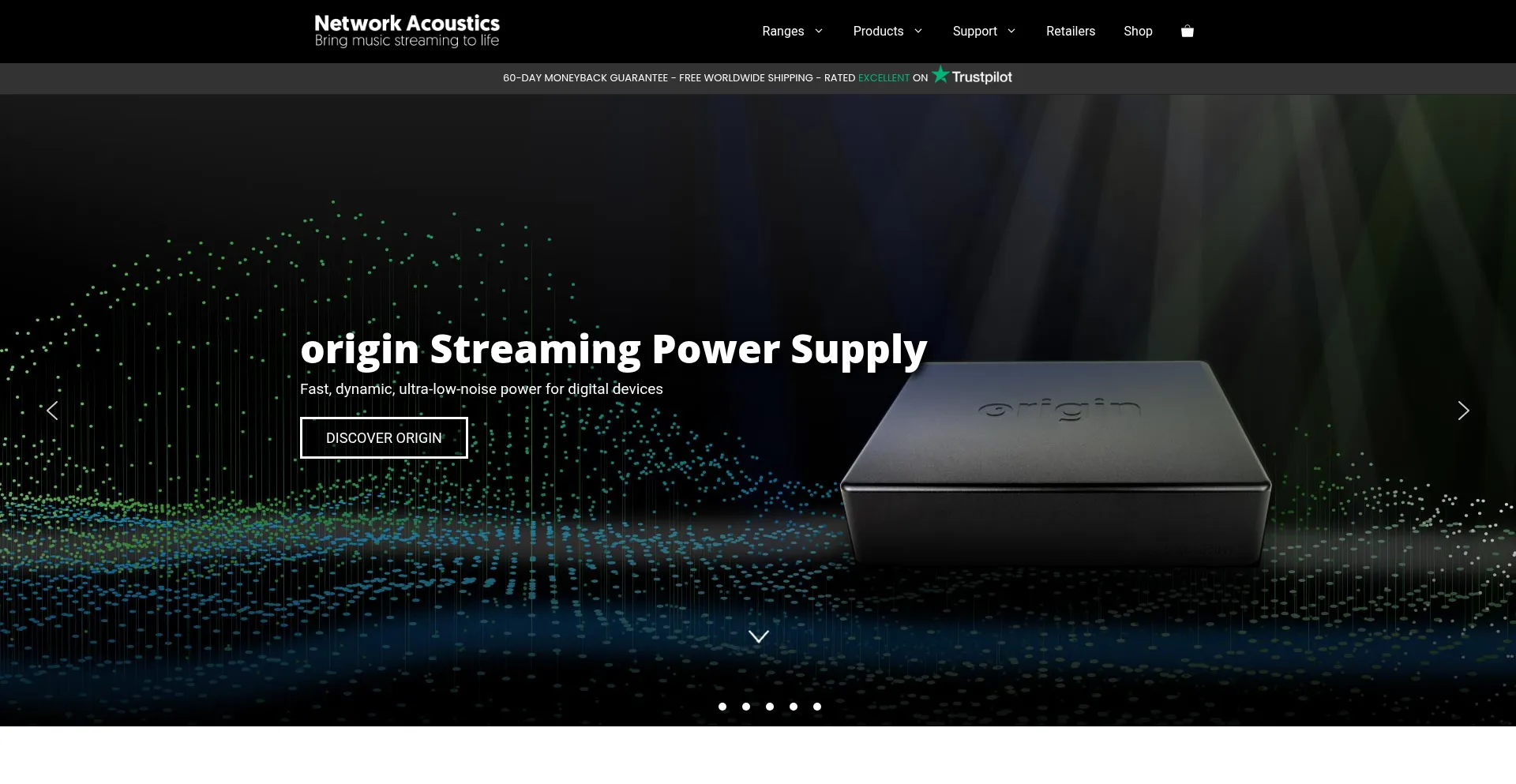 Website screenshot of Networkacoustics.com