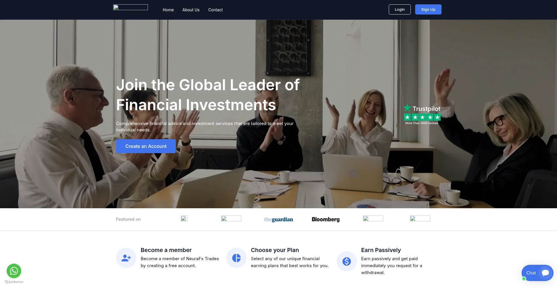 Website screenshot of Neurafxcapitals.com
