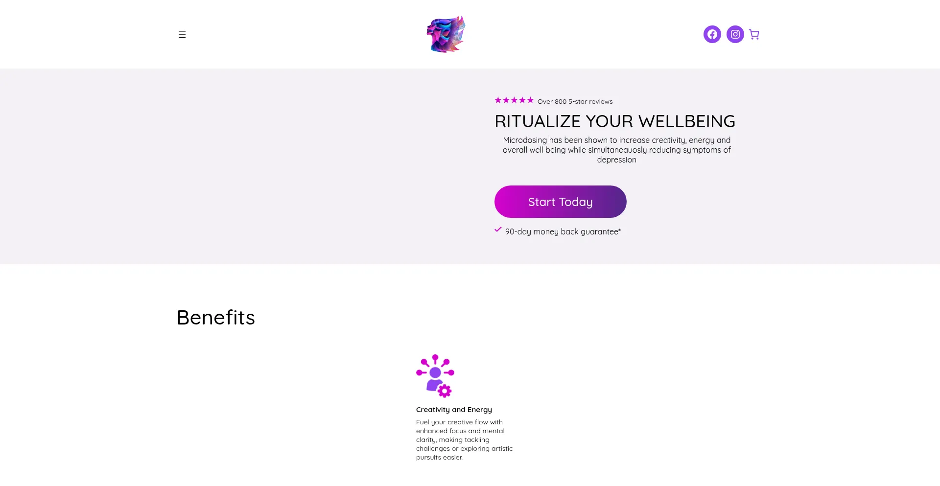 Website screenshot of Neurodose.co
