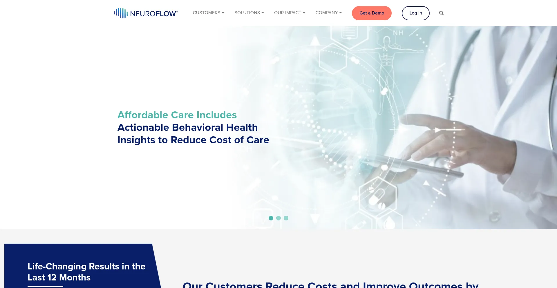 Website screenshot of Neuroflow.com