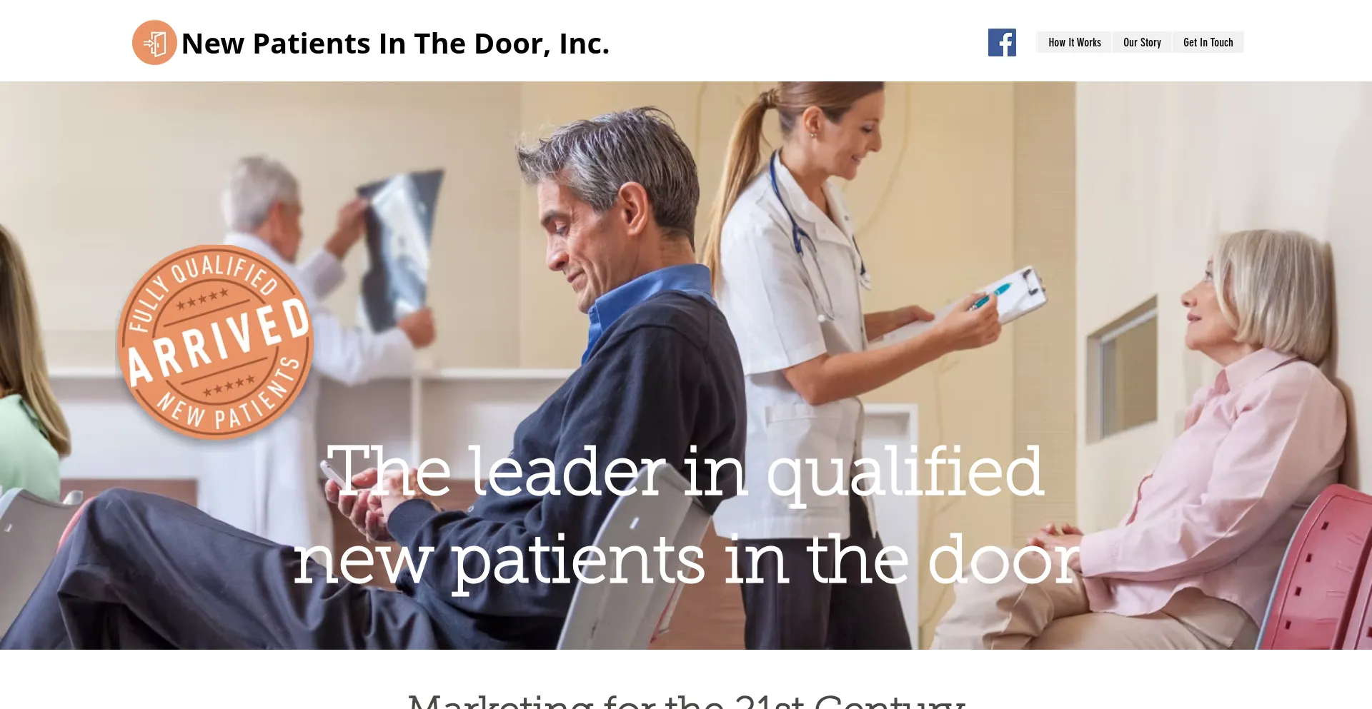Website screenshot of Newpatientsinthedoor.com