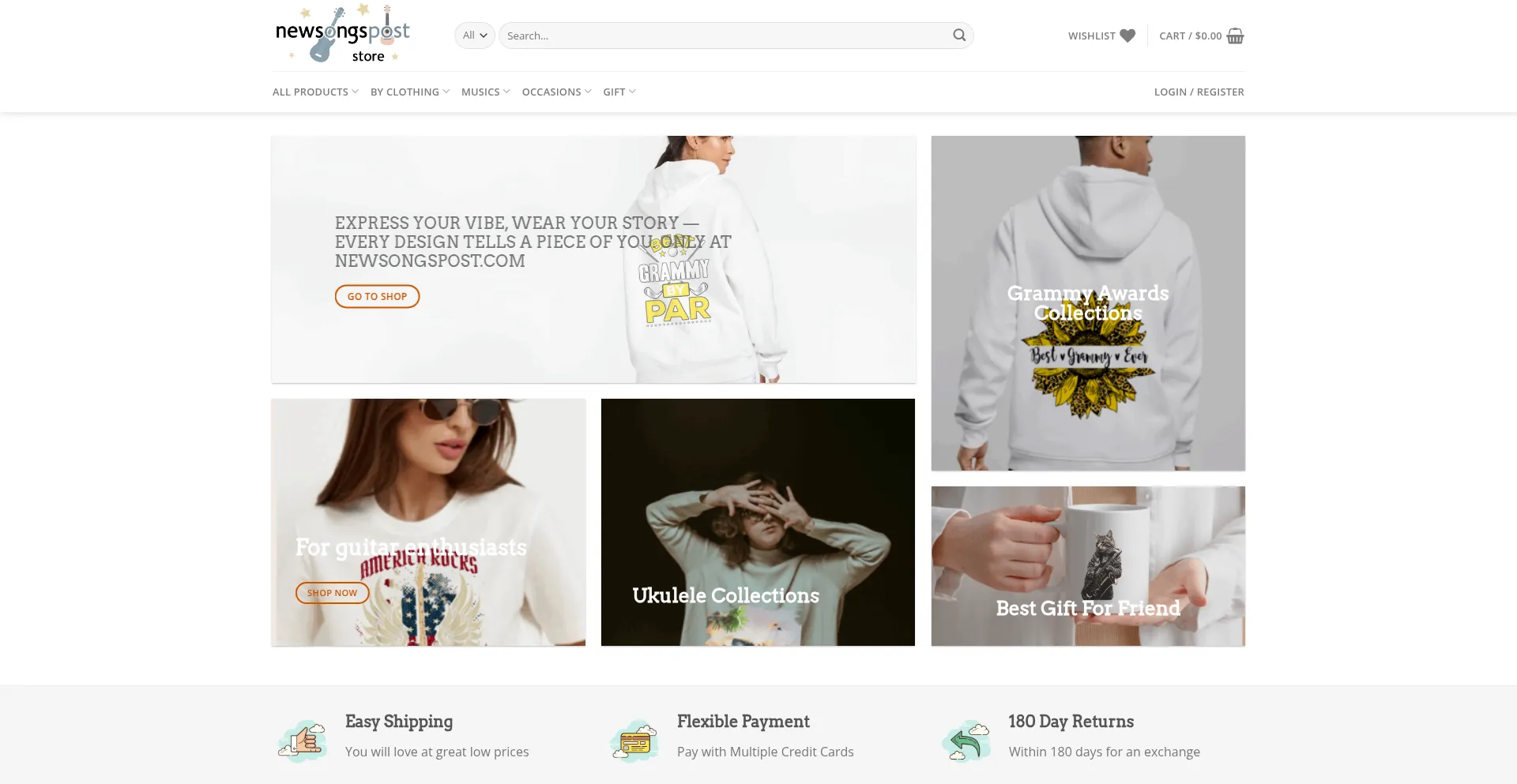 Website screenshot of Newsongspost.com