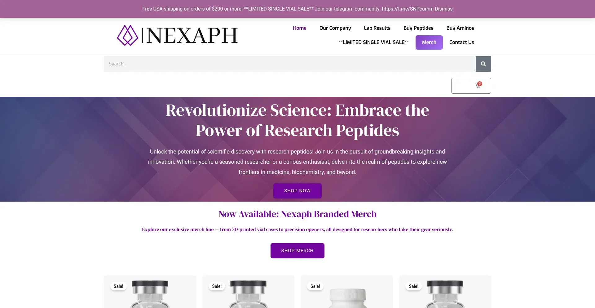 Website screenshot of Nexaph.com