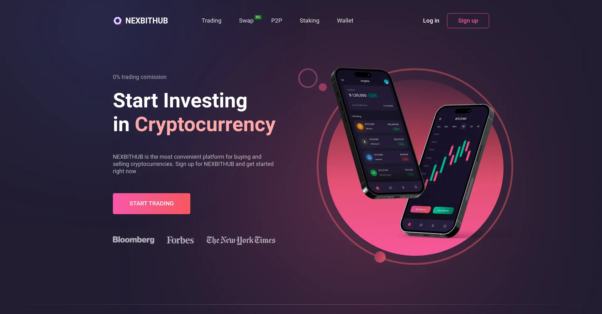Website screenshot of Nexbithub.com