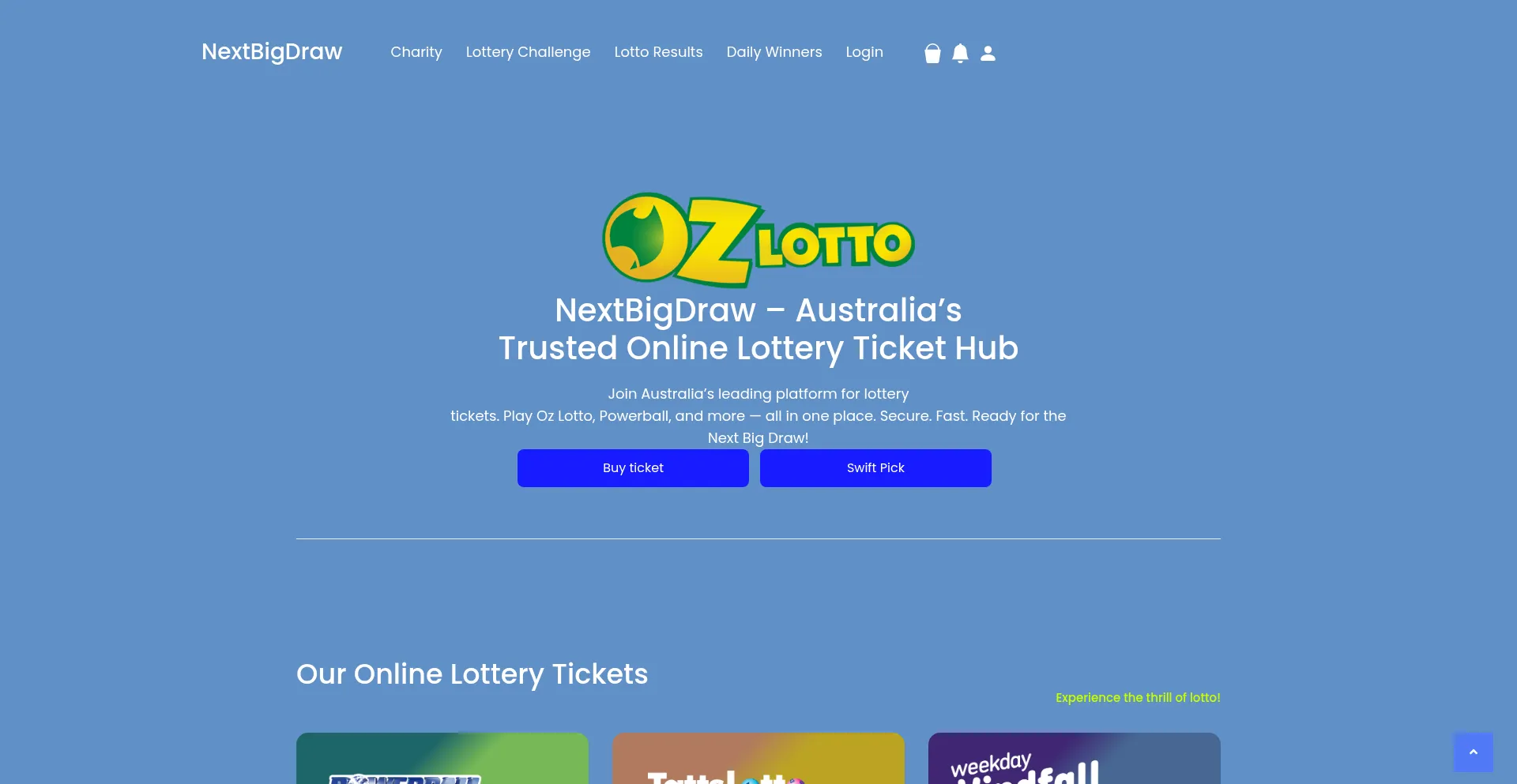 Website screenshot of Nextbigdraw.com