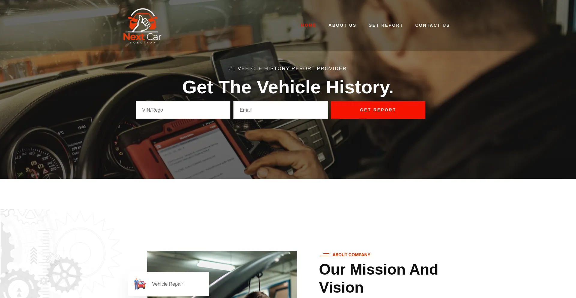 Website screenshot of Nextcarsolution.com