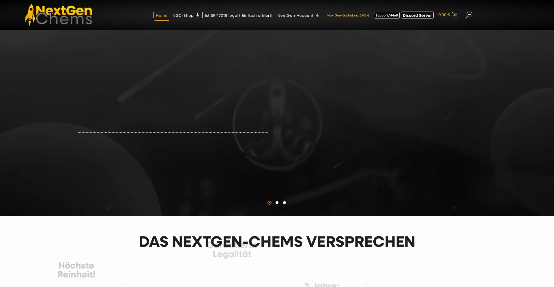 Website screenshot of Nextgen-chems.com