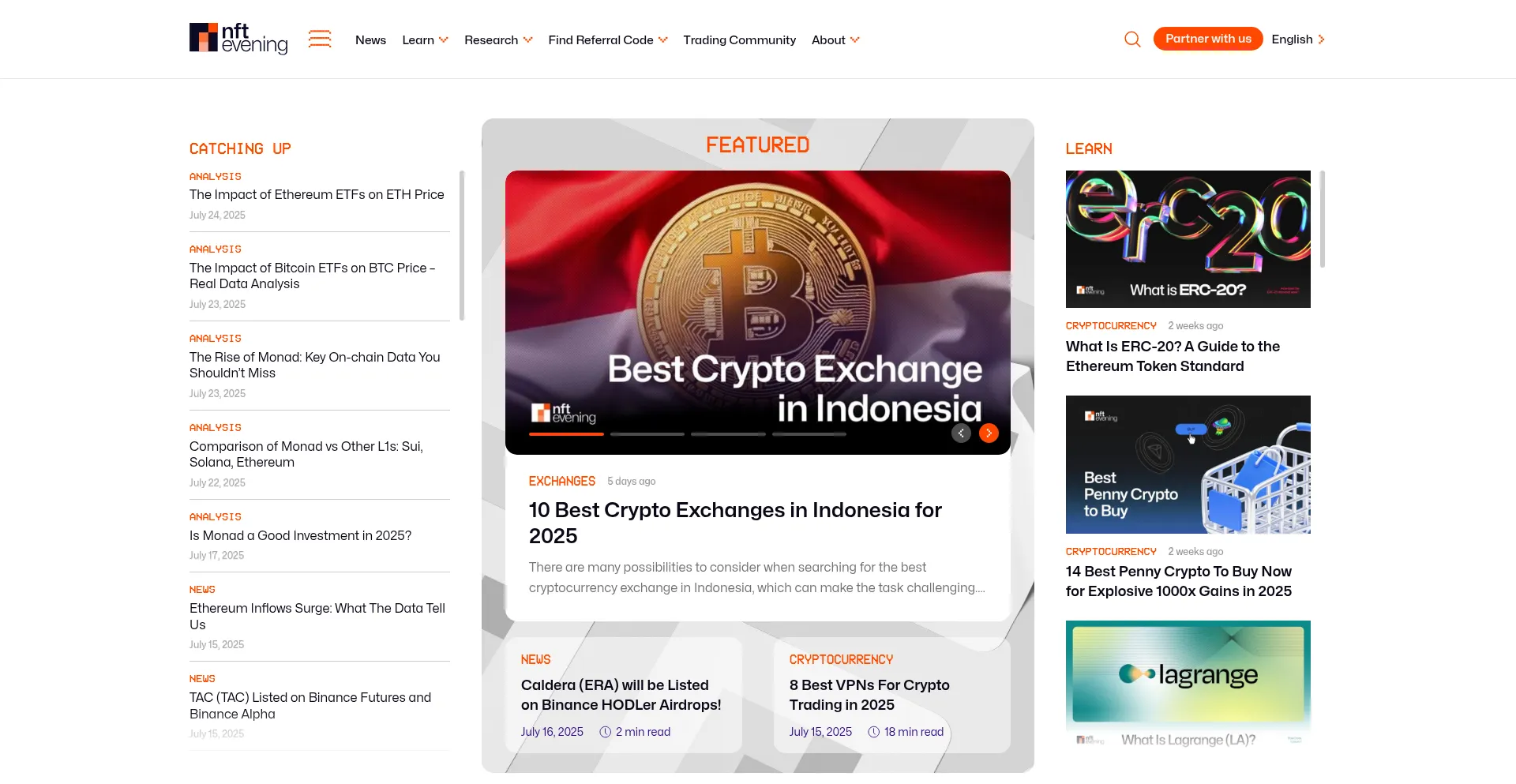 Website screenshot of Nftevening.com