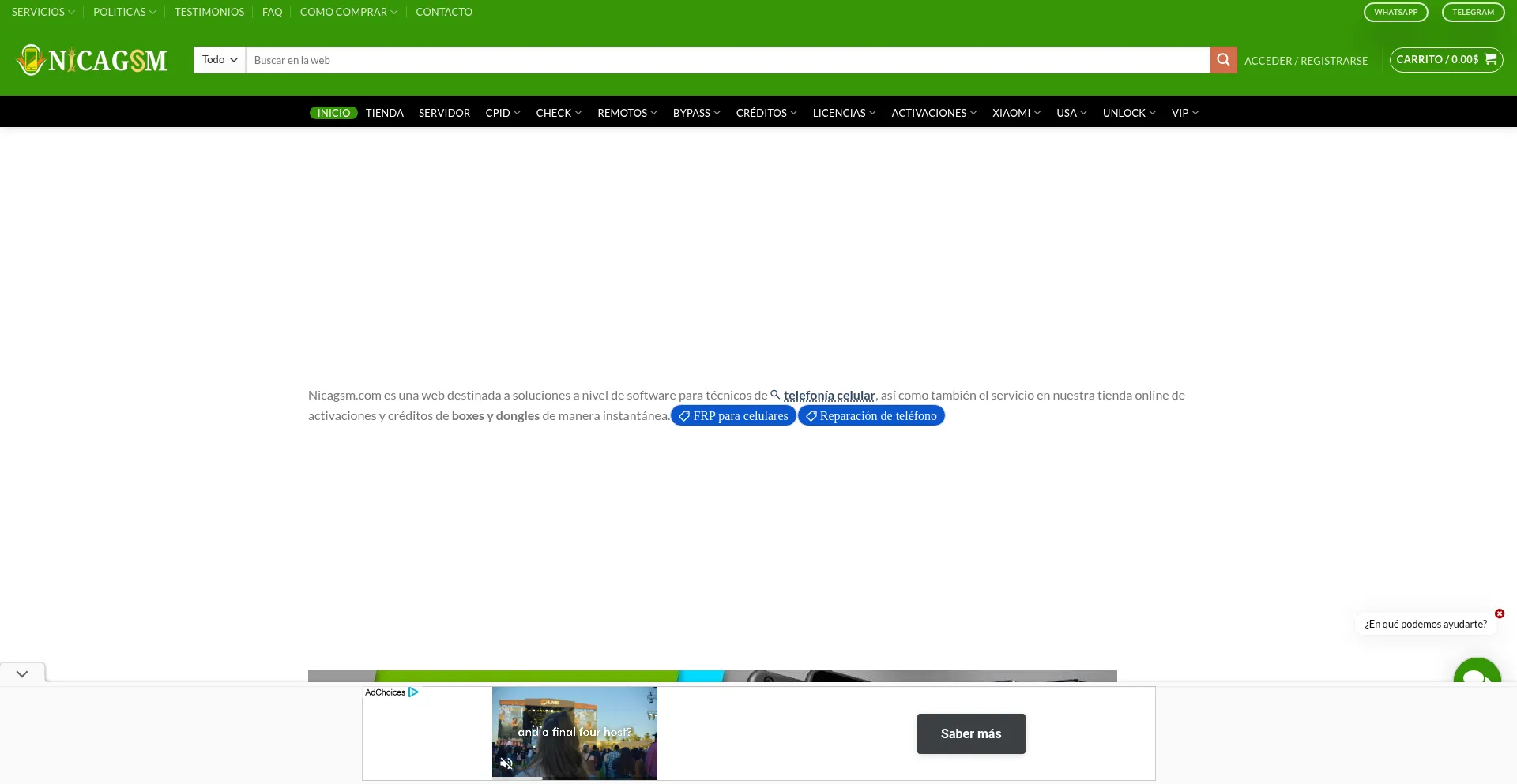 Nicagsm.com Screenshot