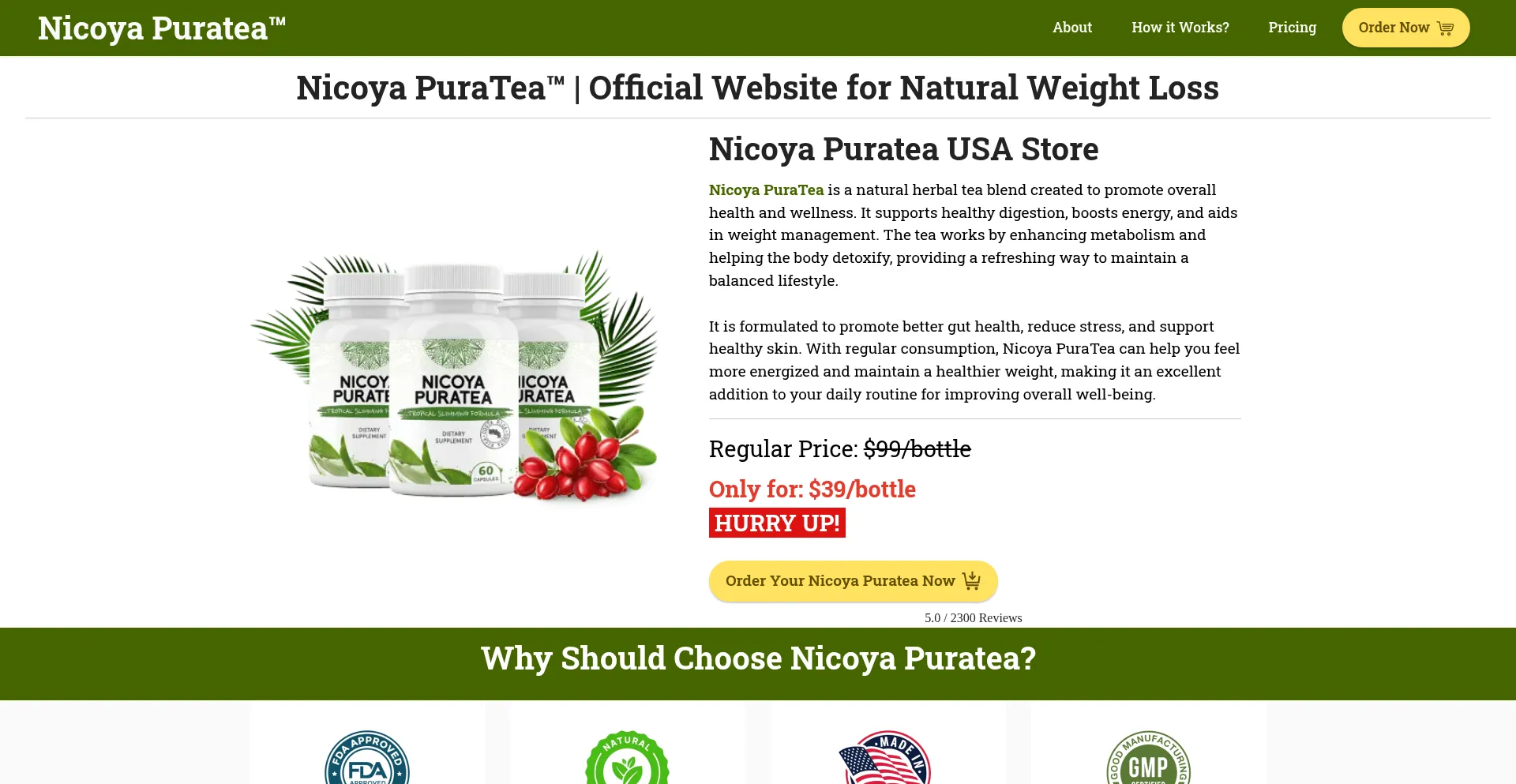 Website screenshot of Nicoya-us.us