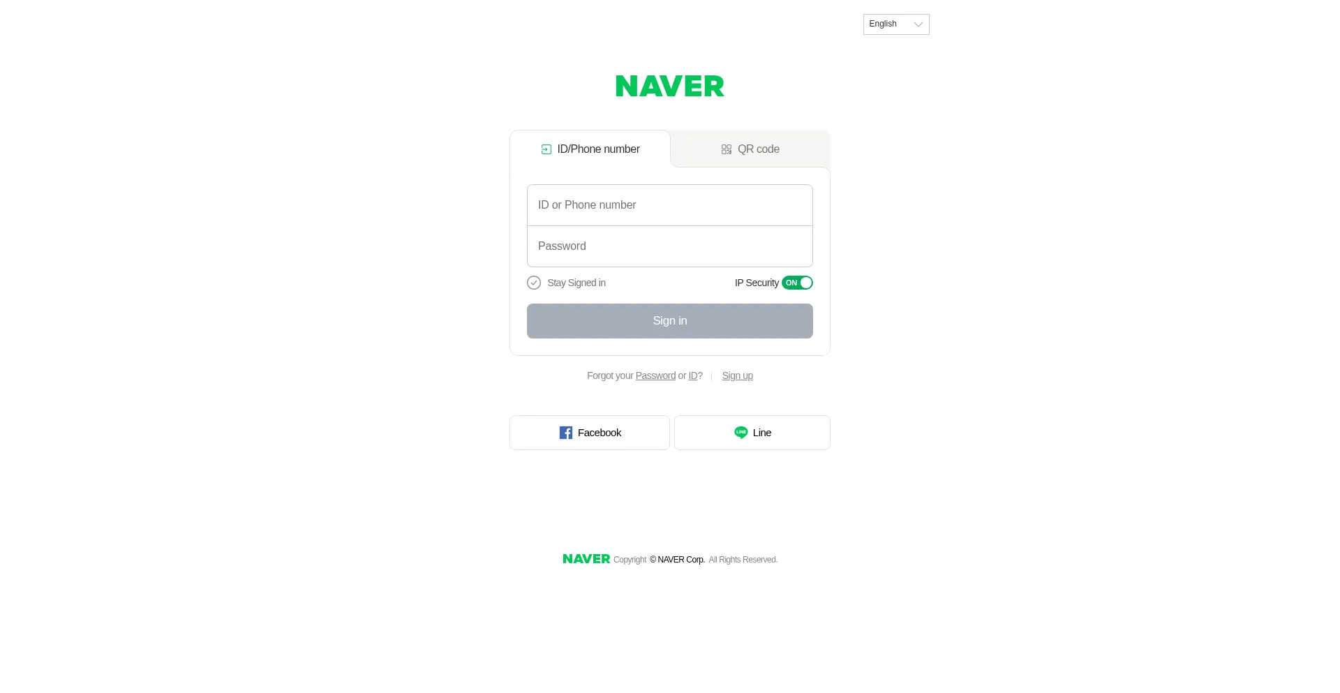 Website screenshot of Nid.naver.com