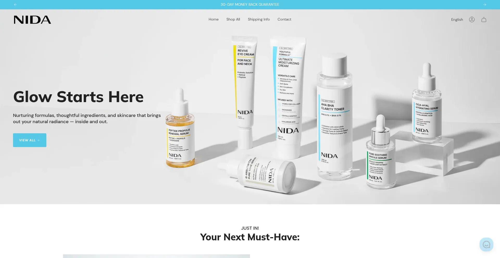 Website screenshot of Nida.co