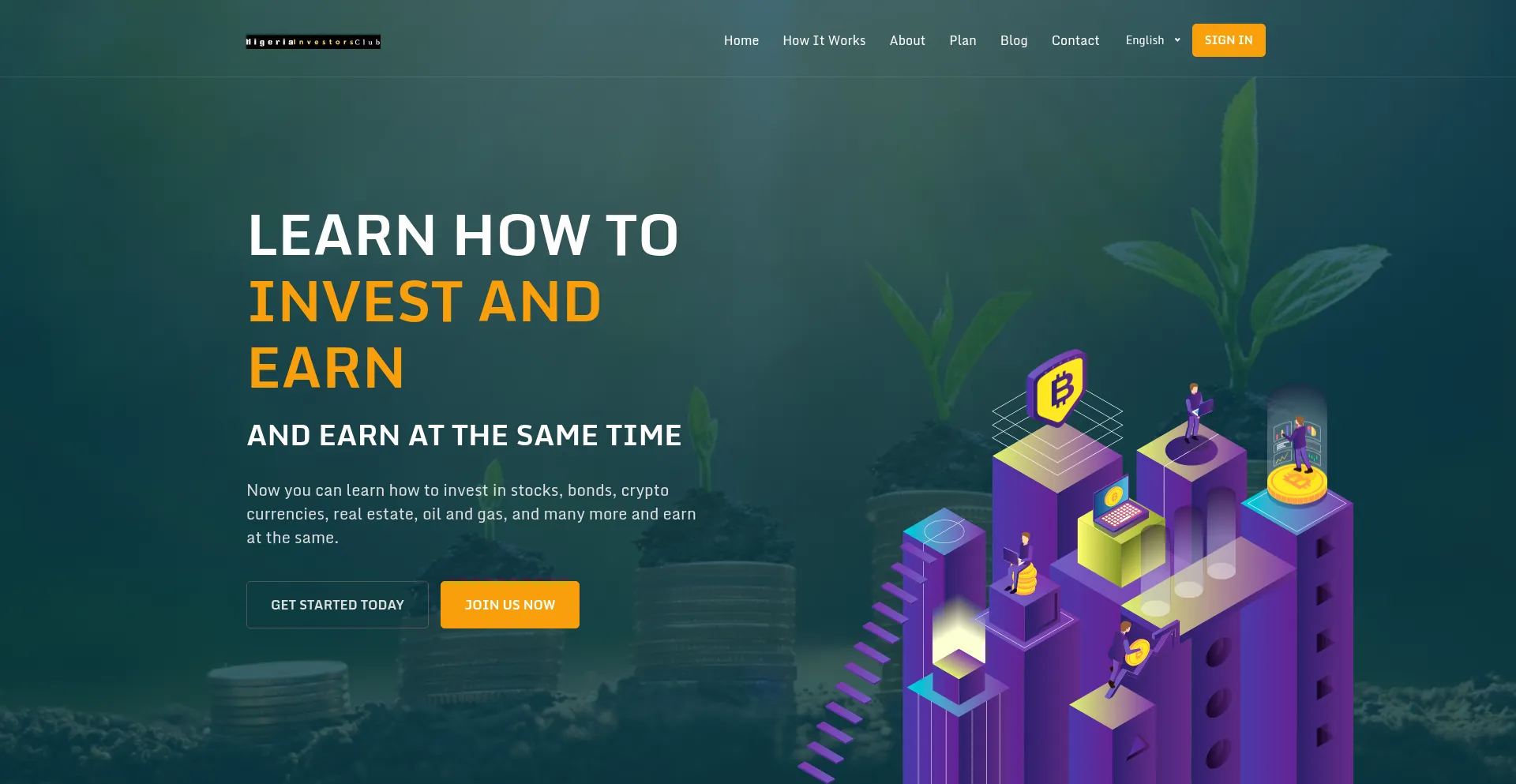 Website screenshot of Nigeriainvestorsclub.com