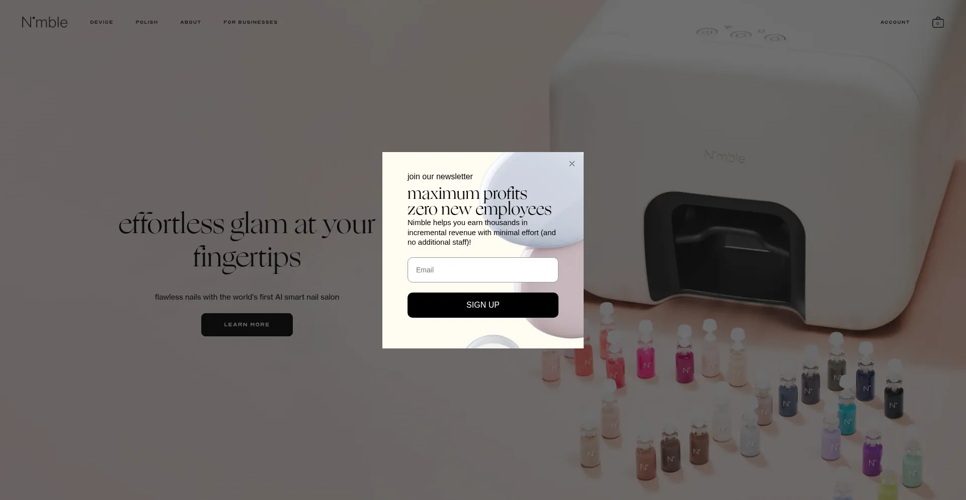 Nimblebeauty.com Screenshot