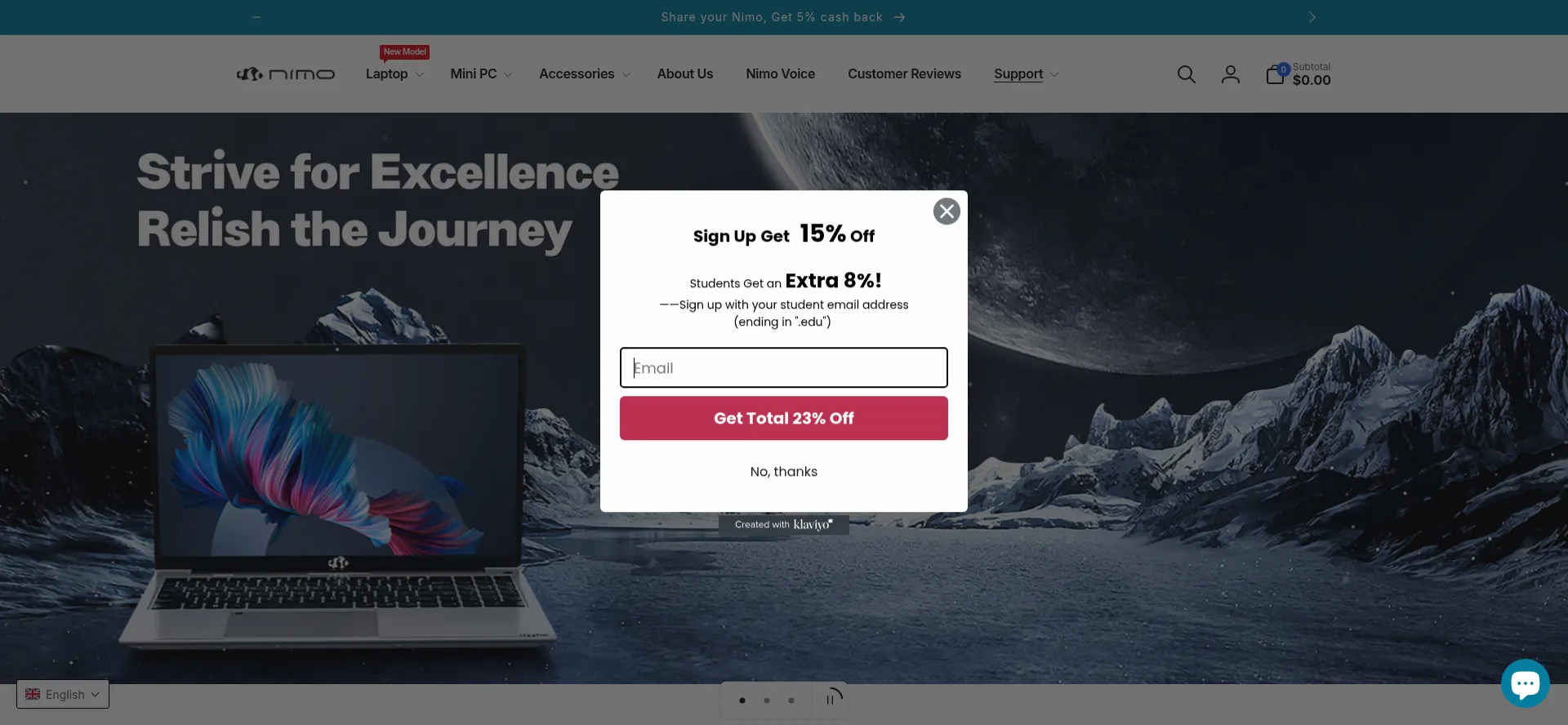 Website screenshot of Nimopc.com