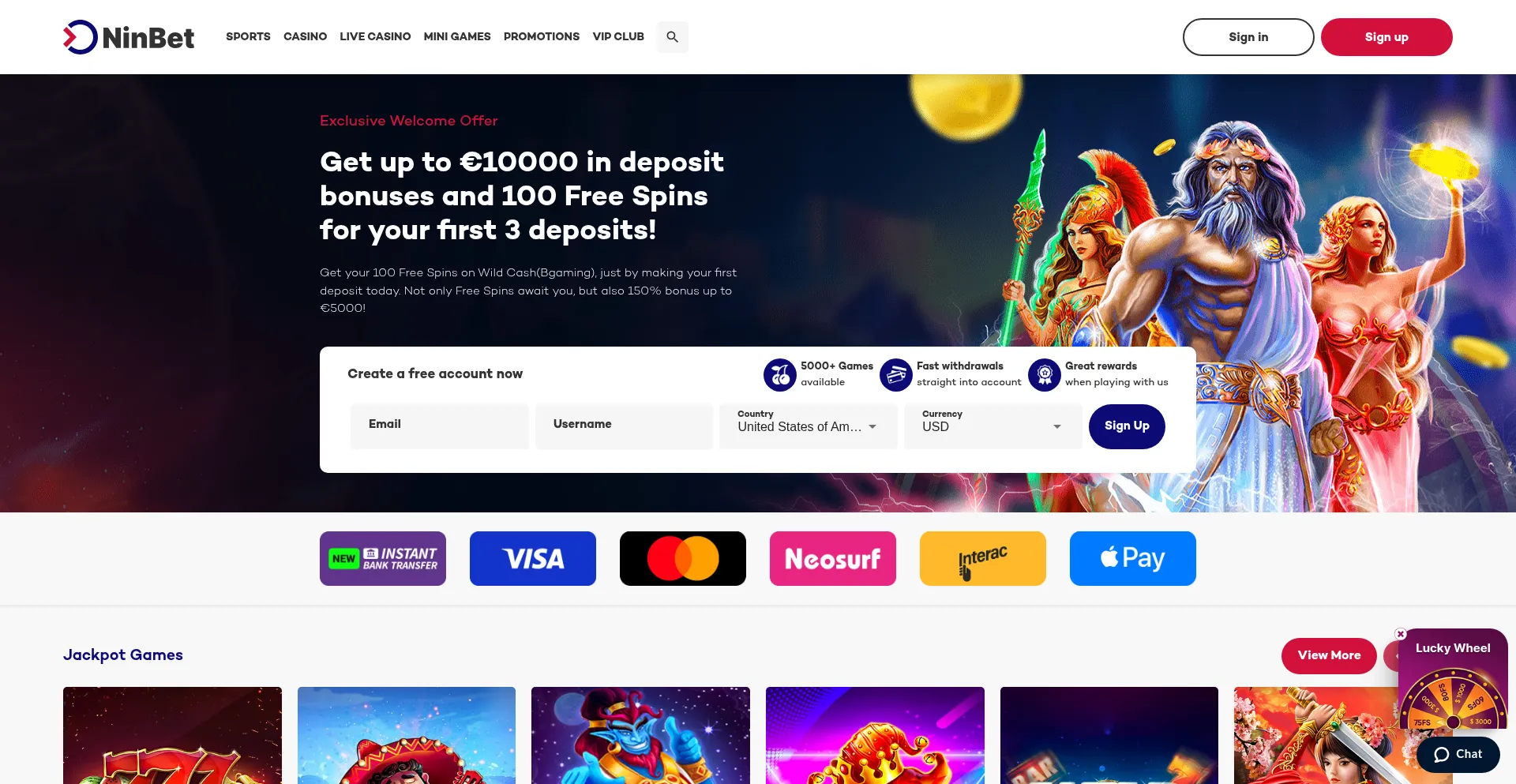 Ninbet.com Screenshot