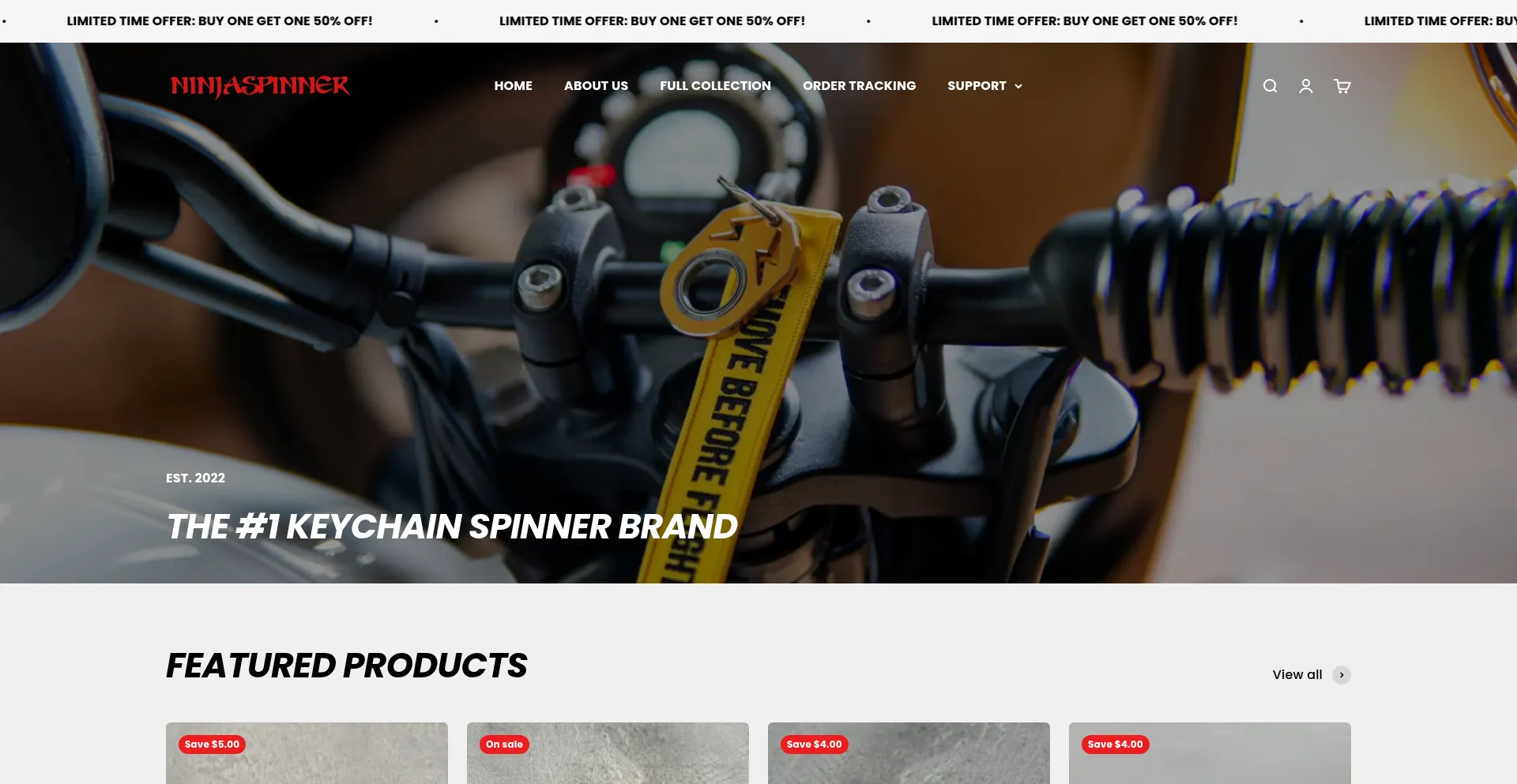 Website screenshot of Ninjaspinner.com