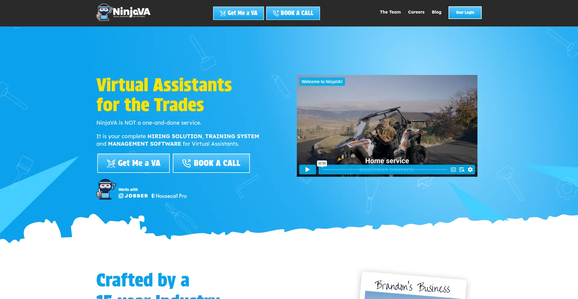 Website screenshot of Ninjava.com