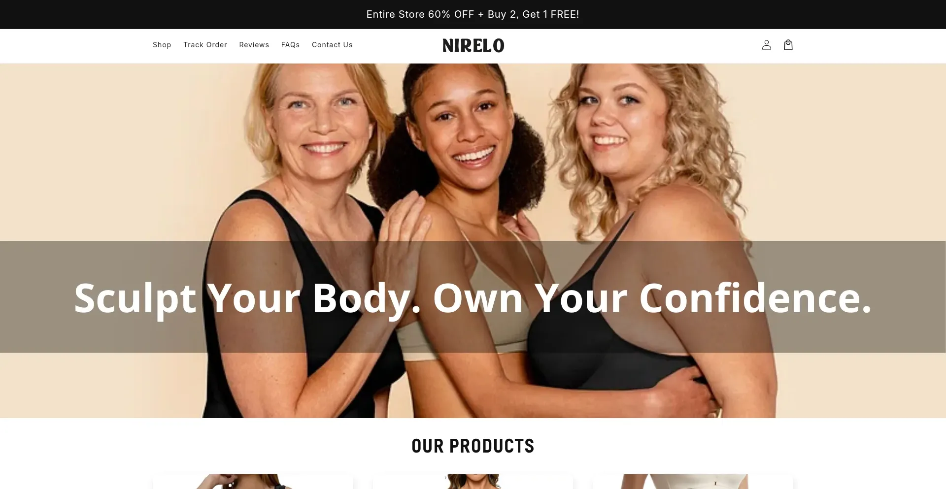 Website screenshot of Nirelo.com